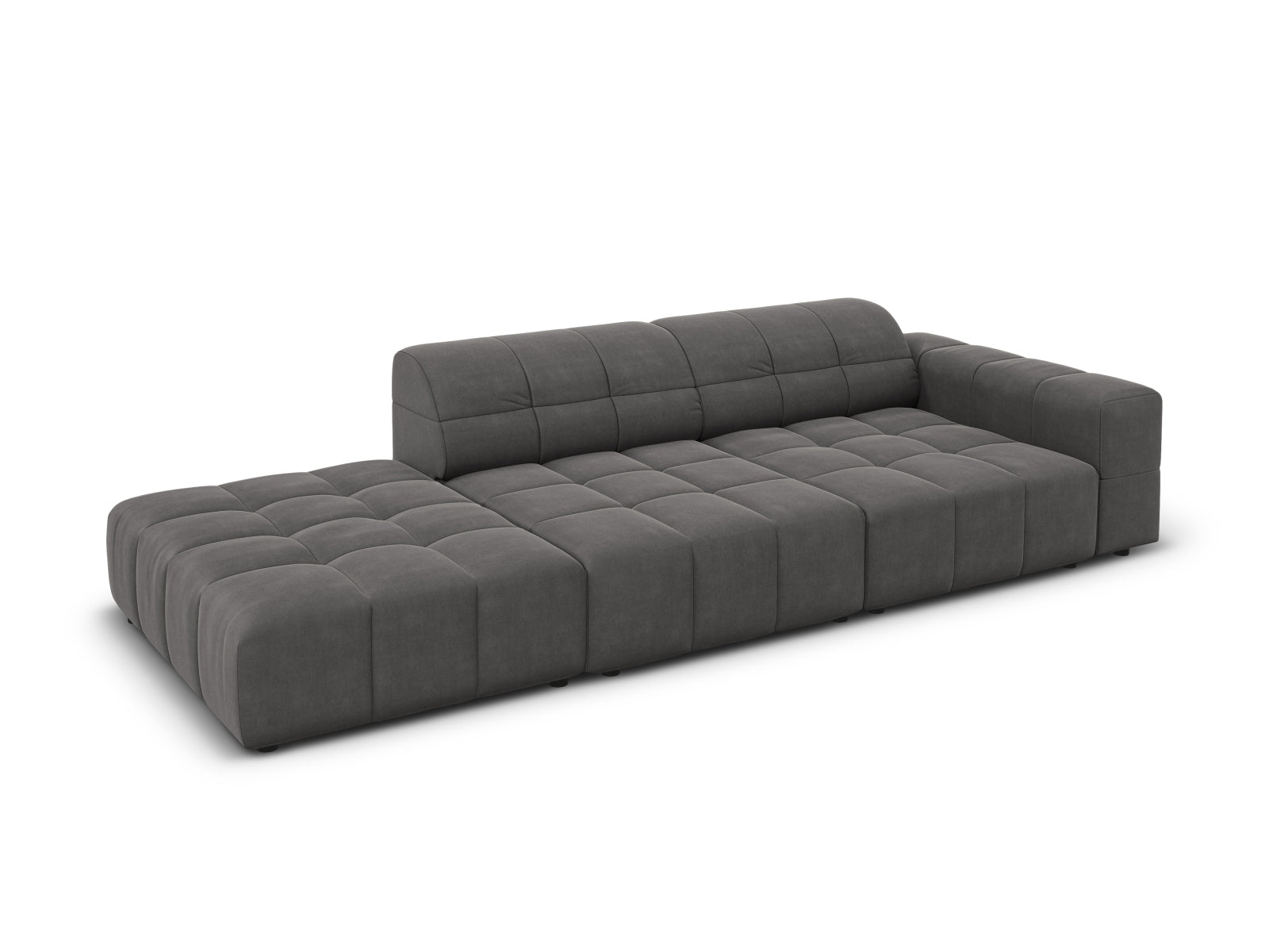 Chicago Velour Sofa links 3 Sitzer 102cm in Grey präsentiert im Onlineshop von KAQTU Design AG. L-Sofa links ist von Cosmopolitan Design