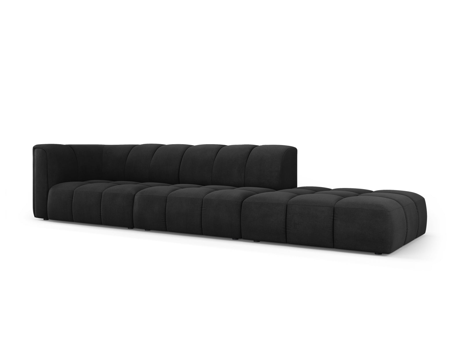 Elegantes 4-Sitzer Sofa Moritz in Schwarz, ideal für moderne Wohnräume, präsentiert von KAQTU Design AG.