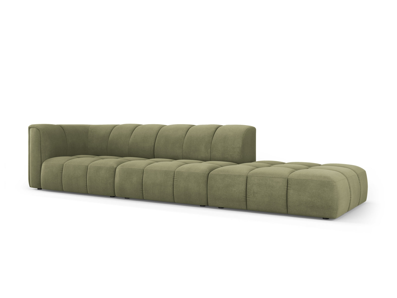 Elegantes 4-Sitzer Sofa Moritz in sanftem Lichtgrün, ideal für moderne Wohnräume, präsentiert von KAQTU Design AG.