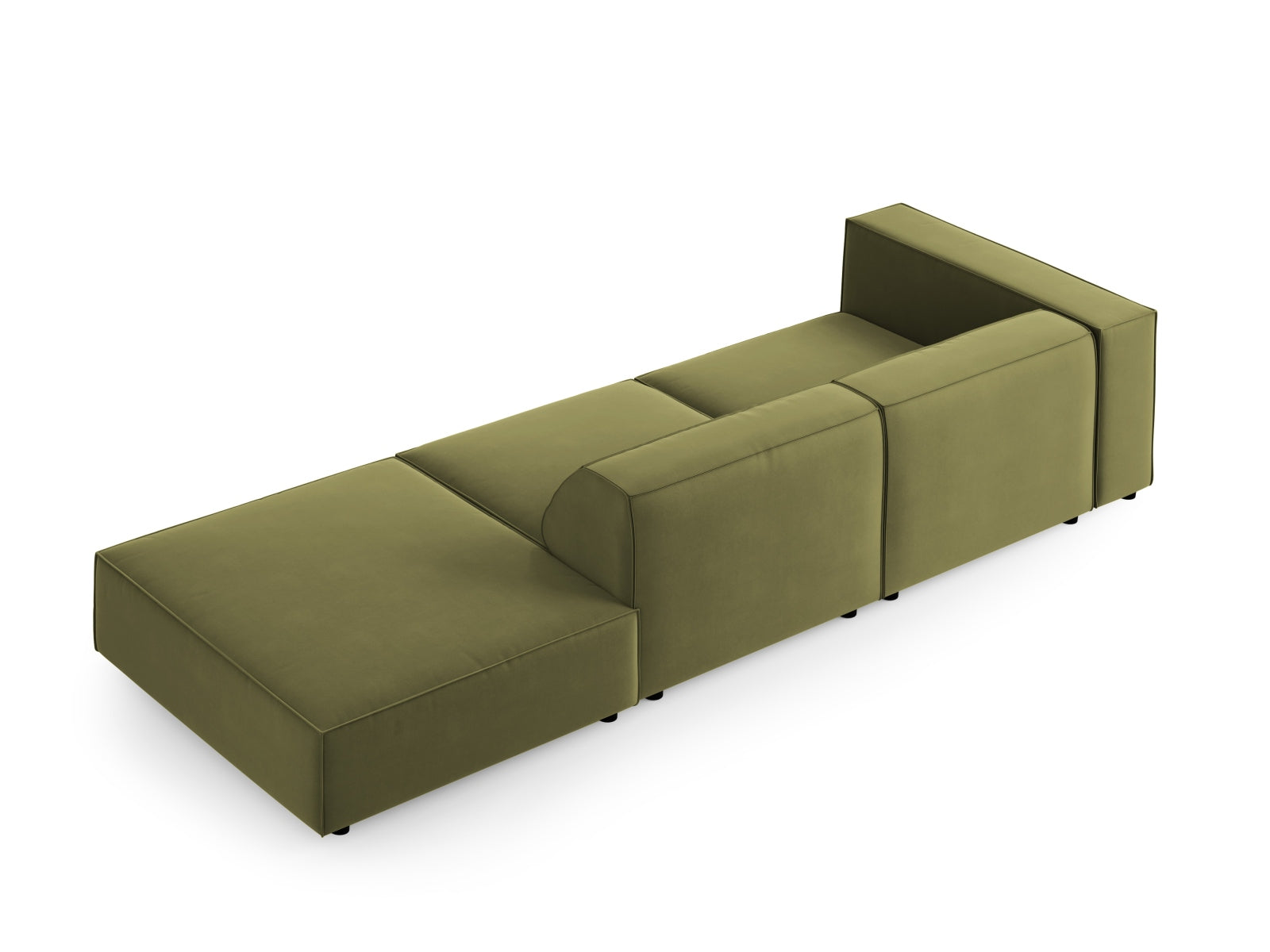 Arendal Velour Sofa rechts 4 Sitzer in Light Green präsentiert im Onlineshop von KAQTU Design AG. L-Sofa rechts ist von Cosmopolitan Design