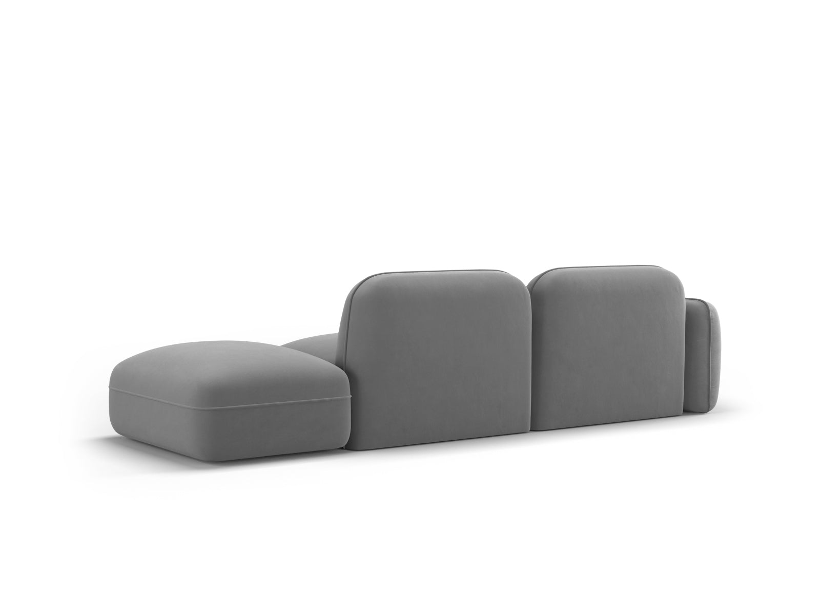 Sydney Velour Modular sofa rechts 3 Sitzer in Light Grey präsentiert im Onlineshop von KAQTU Design AG. 3er Sofa ist von Cosmopolitan Design