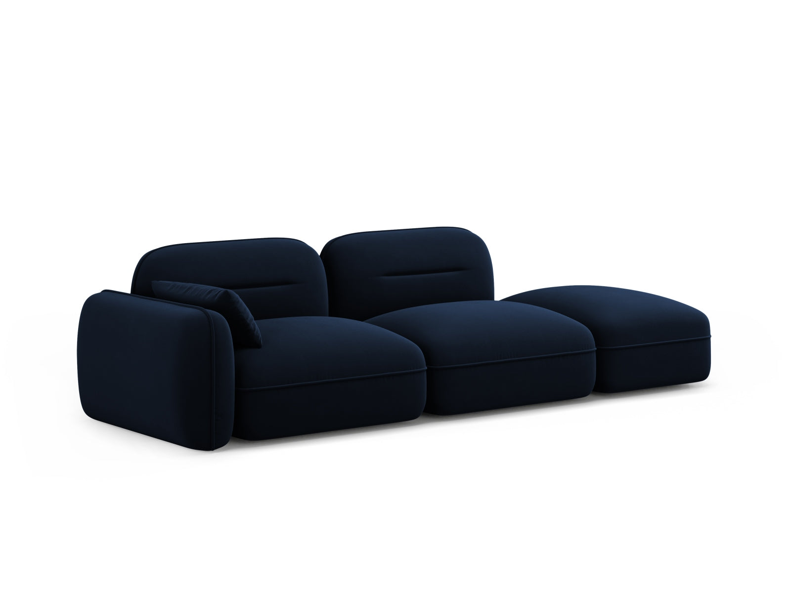 Sydney Velour Modular sofa rechts 3 Sitzer in Royal Blue präsentiert im Onlineshop von KAQTU Design AG. 3er Sofa ist von Cosmopolitan Design