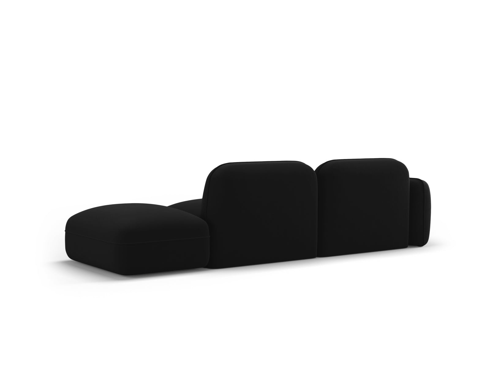 Sydney Velour Modular sofa rechts 3 Sitzer in Black präsentiert im Onlineshop von KAQTU Design AG. 3er Sofa ist von Cosmopolitan Design