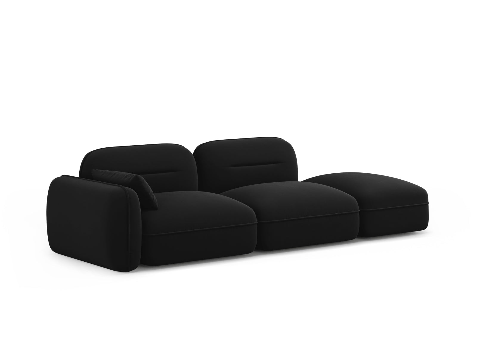 Sydney Velour Modular sofa rechts 3 Sitzer in Black präsentiert im Onlineshop von KAQTU Design AG. 3er Sofa ist von Cosmopolitan Design