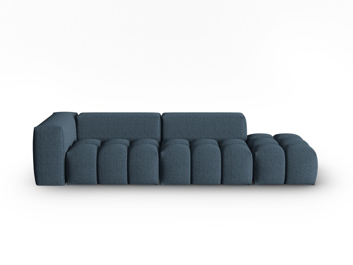 Modulares 4er Sofa Verona Rechts von Cosmopolitan Design in Beige mit Sorella-Strukturstoff, Massivholzrahmen und schwarzen Kunststoffbeinen.