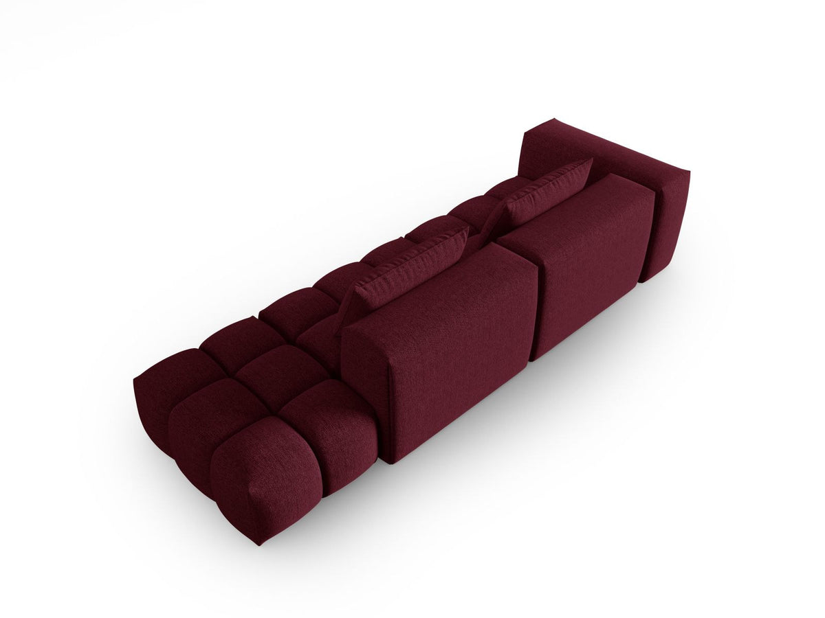 Modulares 4er Sofa Verona Rechts von Cosmopolitan Design in Beige mit Sorella-Strukturstoff, Massivholzrahmen und schwarzen Kunststoffbeinen.