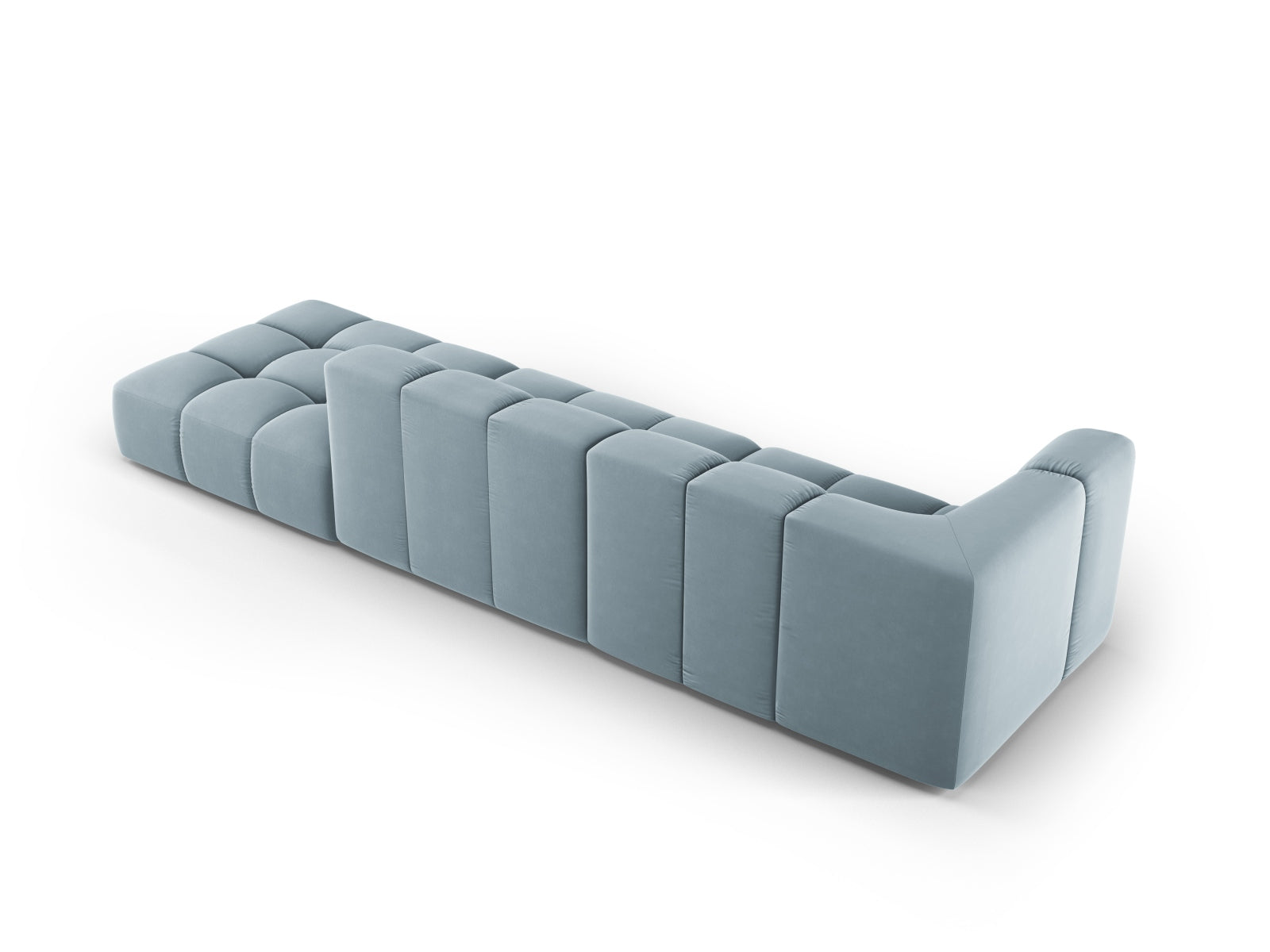 Modulares 4-Sitzer Sofa Moritz in zartem Hellblau, perfekt für stilvolle Wohnzimmer, von Cosmopolitan Design designt.