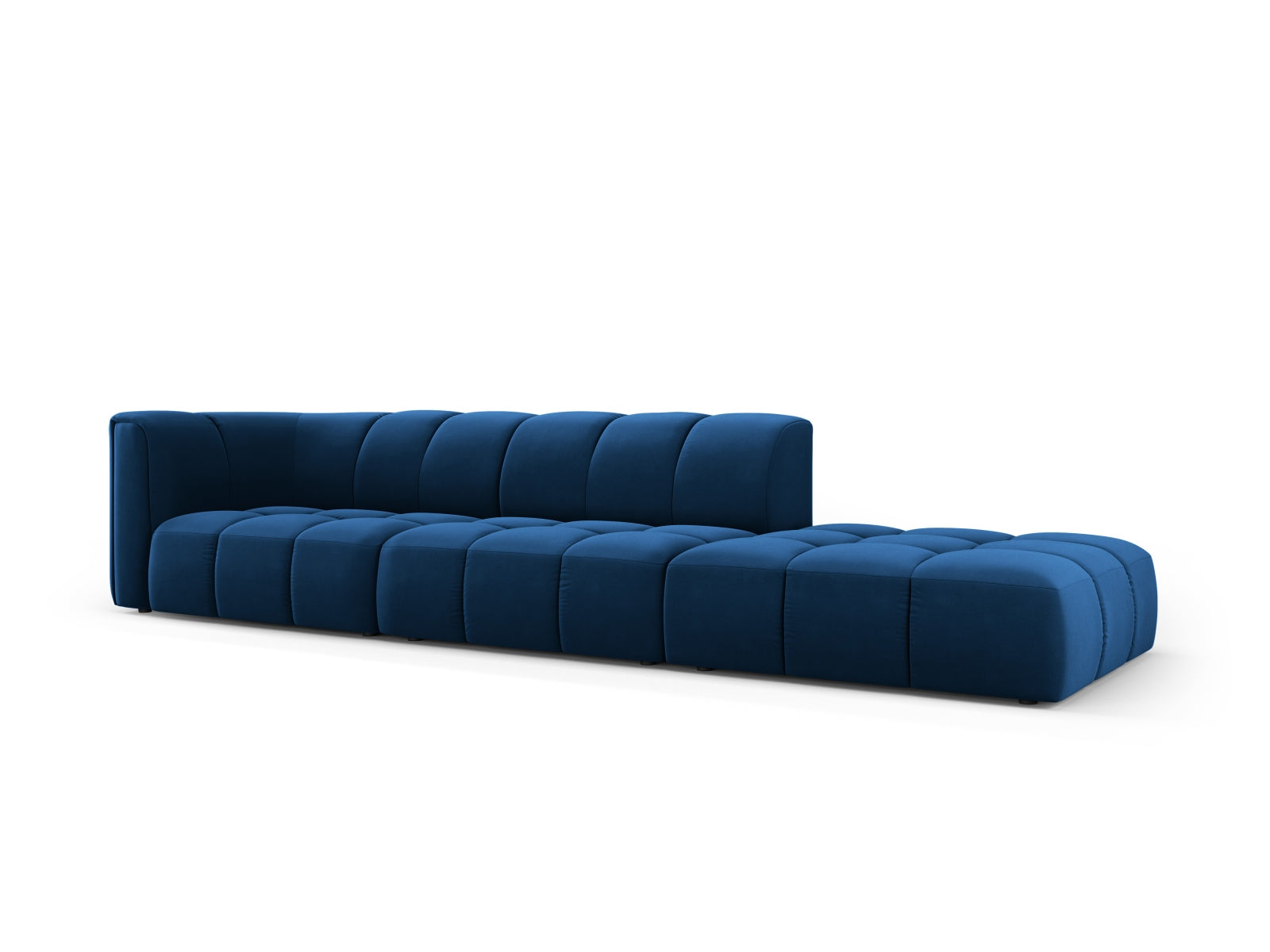 Elegantes 4-Sitzer Sofa Moritz in Royal Blue-Bluvel, ideal für moderne Wohnräume, präsentiert von KAQTU Design AG.