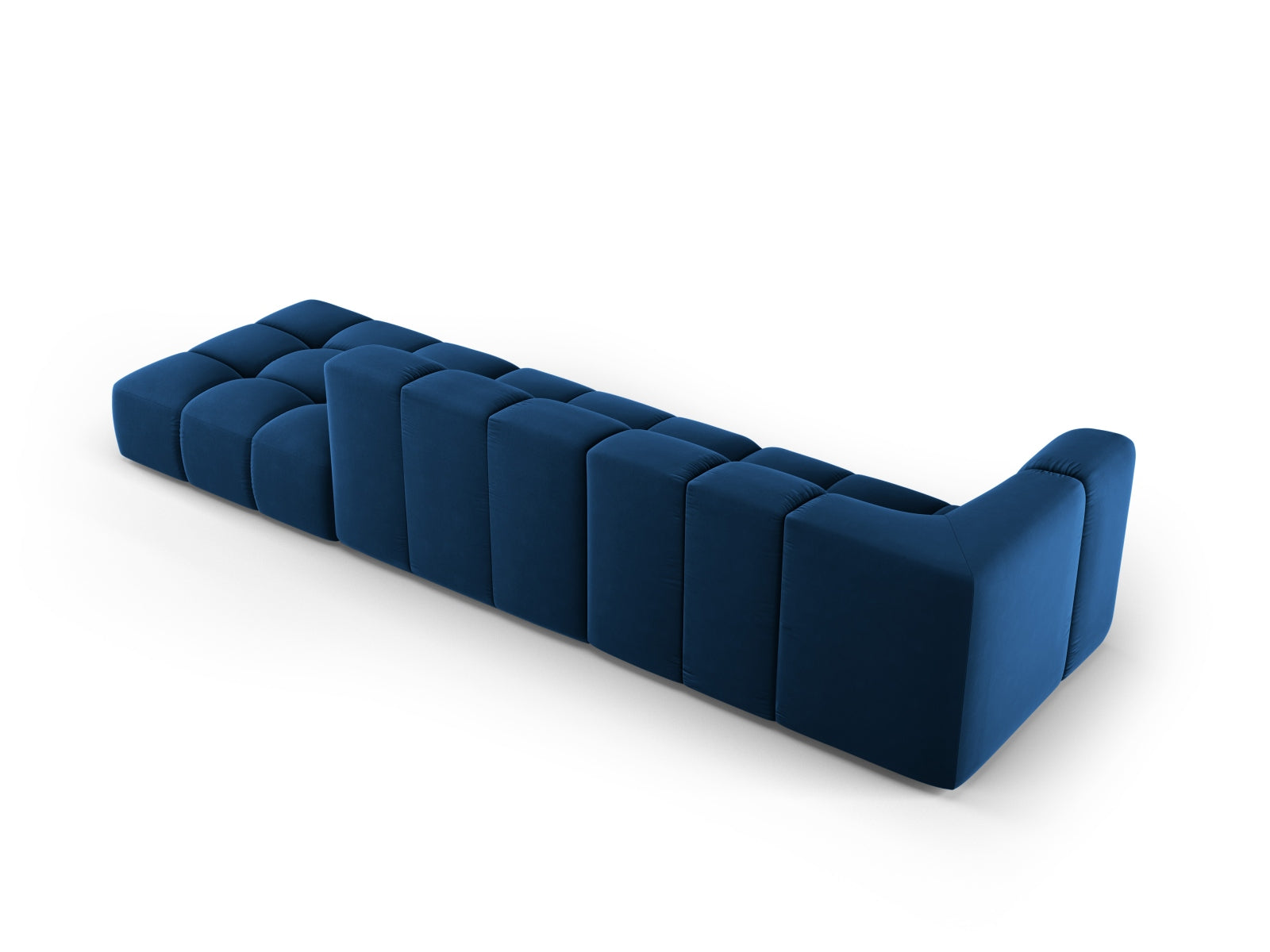 Modulares 4-Sitzer Sofa Moritz in stilvollem Royal Blue, perfekt für zeitgemäße Wohnkonzepte und gemütliche Zusammenkünfte.