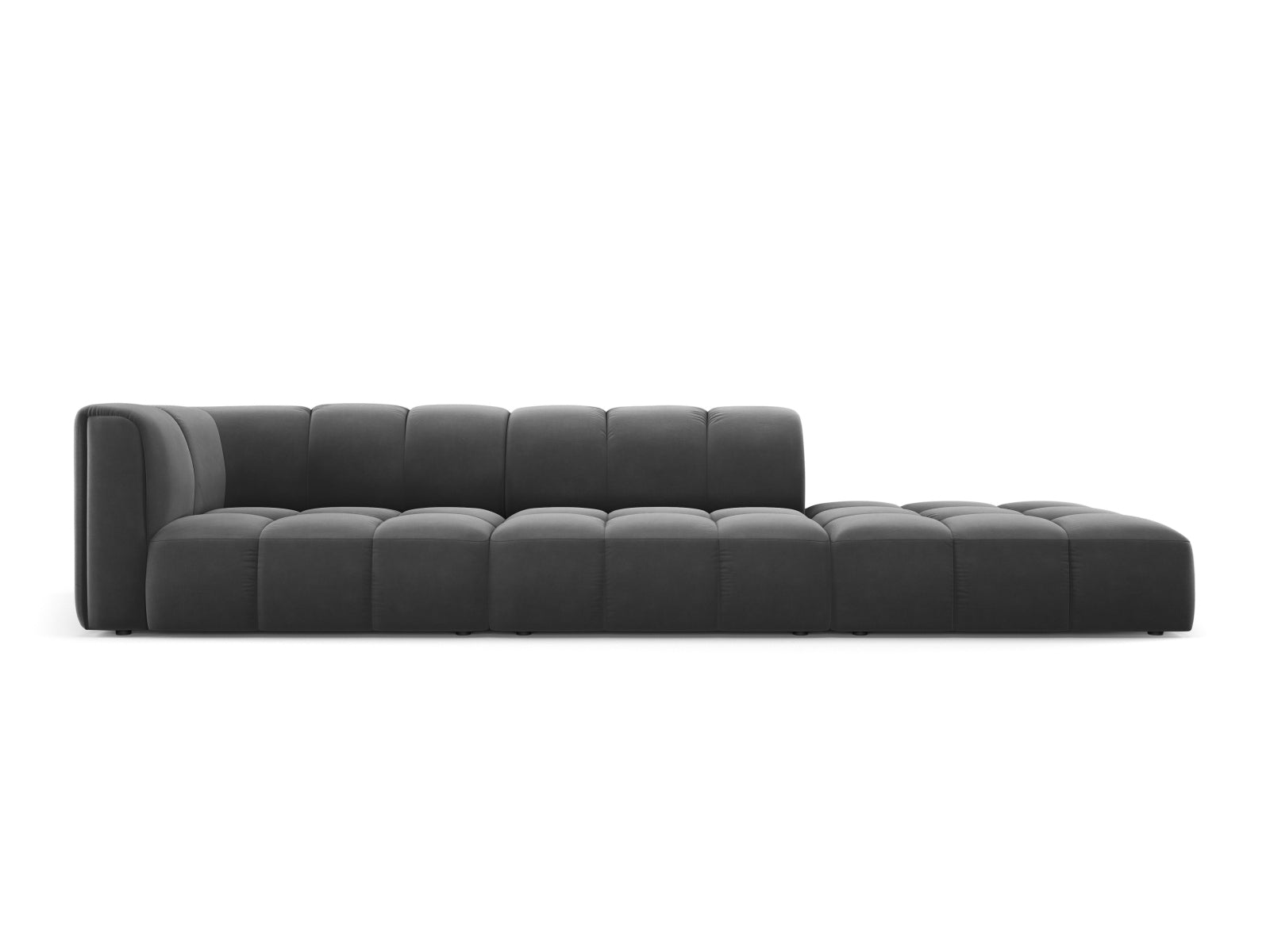 4-Sitzer Modular Sofa rechts Moritz in Grey-Bluvel präsentiert im Onlineshop von KAQTU Design AG. 4er Sofa ist von Cosmopolitan Design