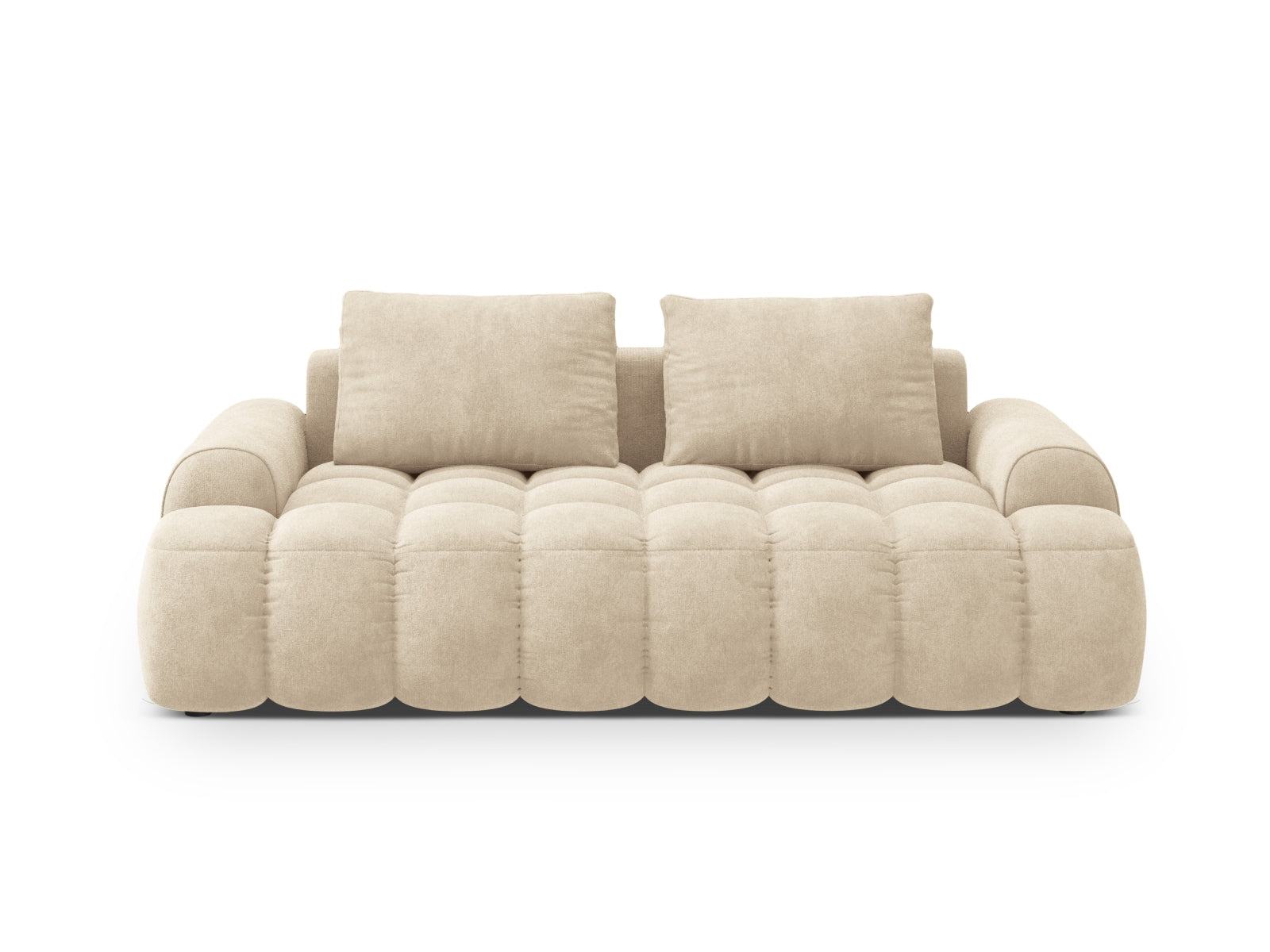 Linz Velour Sofa 3 Sitzer 100cm in Light Beige-Vogue präsentiert im Onlineshop von KAQTU Design AG. 3er Sofa ist von Cosmopolitan Design