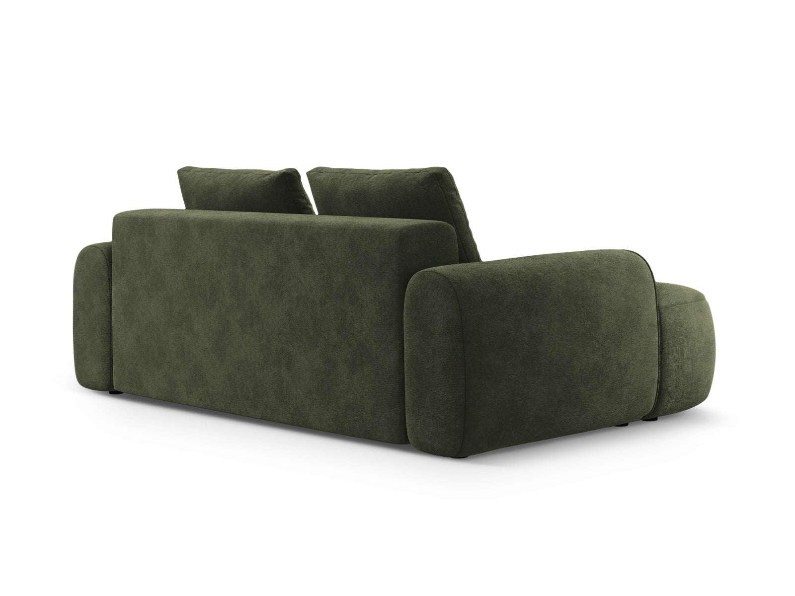 Elegantes 3-Sitzer Sofa Linz in luxuriösem Veloursgrün, ideal für moderne Wohnräume und entspannte Stunden mit Freunden.