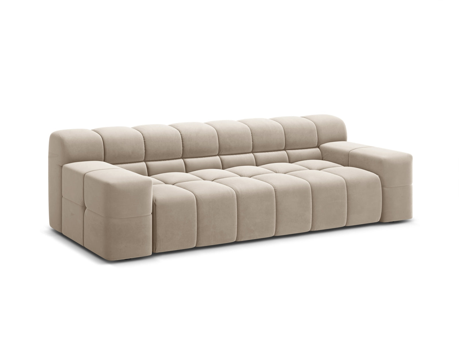 Elegantes 3-Sitzer Sofa Hawaii in sanftem Beige aus Magic Velvet, ideal für stilvolle Wohnräume und gemütliche Abende.