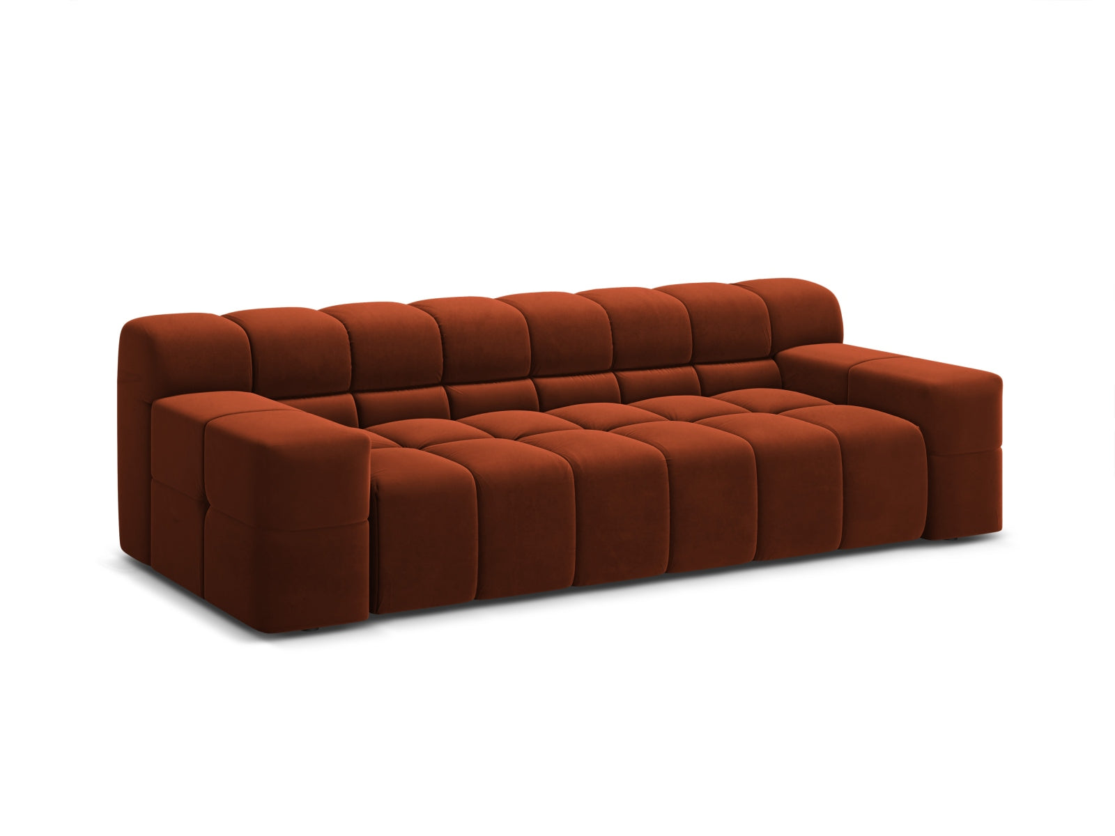 Elegantes 3-Sitzer Sofa Hawaii in luxuriösem Auburn-Magic Velvet, ideal für stilvolle Wohnräume, präsentiert von Cosmopolitan Design.