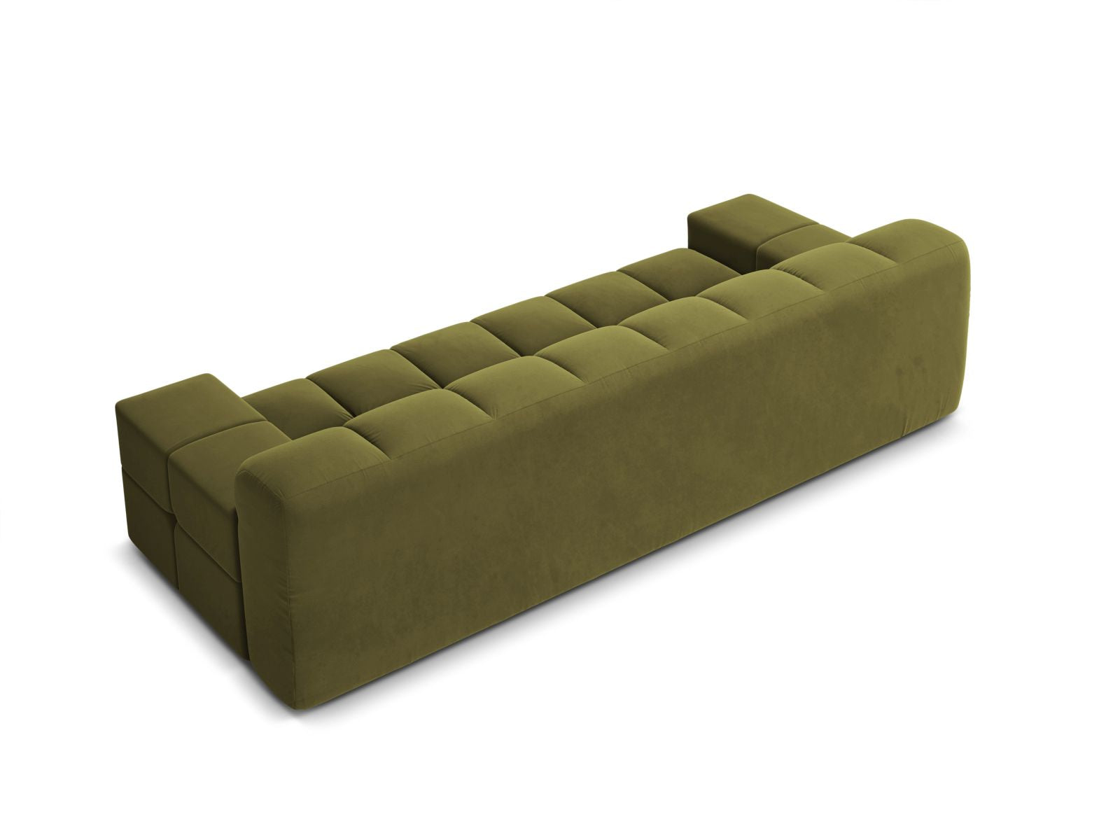 Elegantes 3-Sitzer Sofa Hawaii in sanftem Pistaziengrün, aus luxuriösem Magic Velvet, ideal für ein modernes und einladendes Wohnambiente.