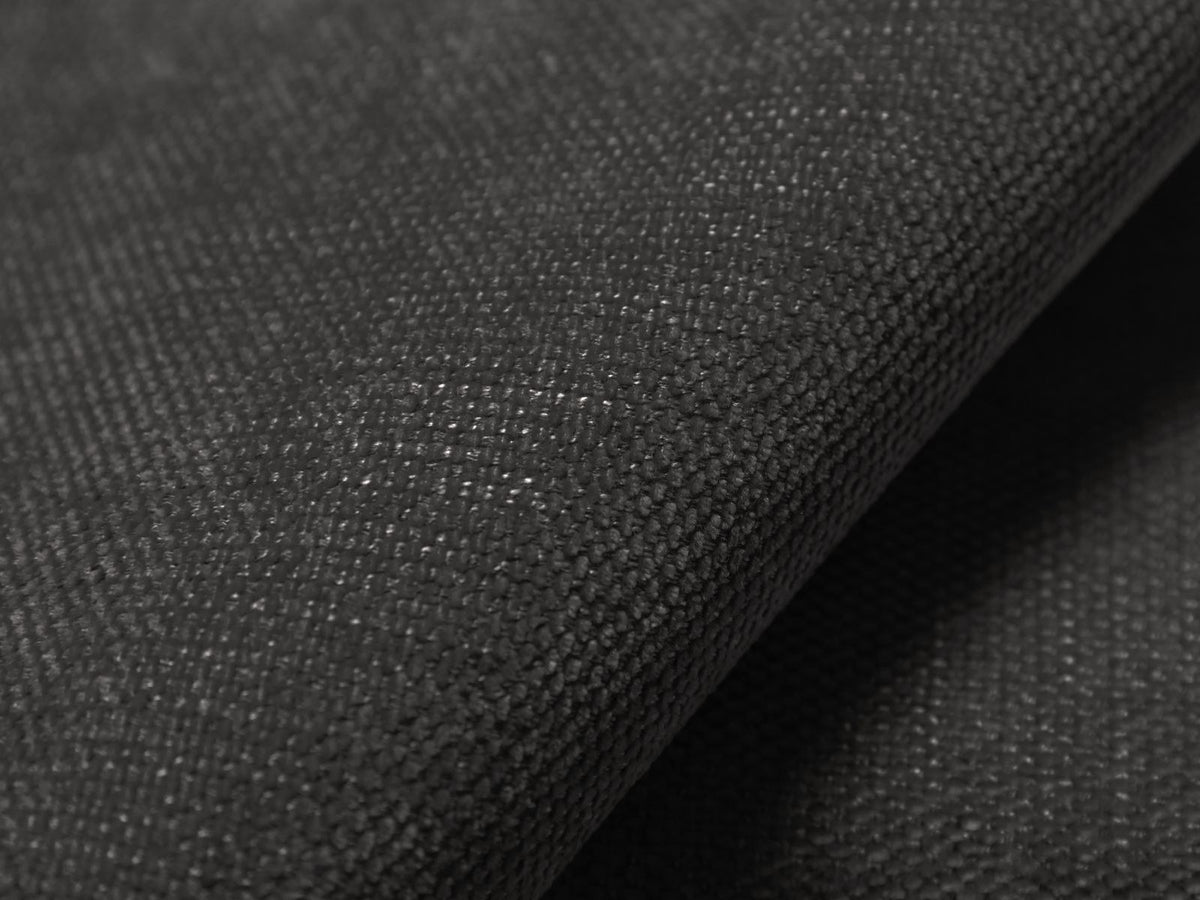 Beiges 3er Sofa Turin von Cosmopolitan Design mit Chenille-Stoffbezug Rosario, Massivholzrahmen und Beinen aus schwarzem Buchenholz.