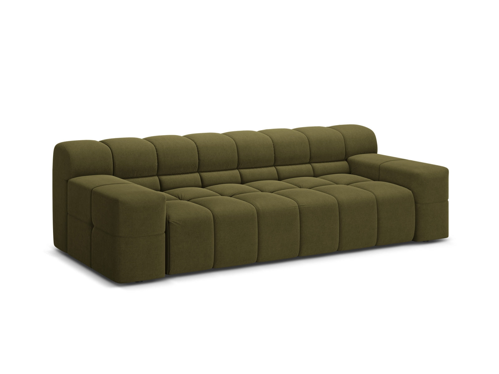 Elegantes 3-Sitzer Sofa Hawaii in stilvollem Grün, ideal für moderne Wohnräume, erhältlich bei KAQTU Design AG.