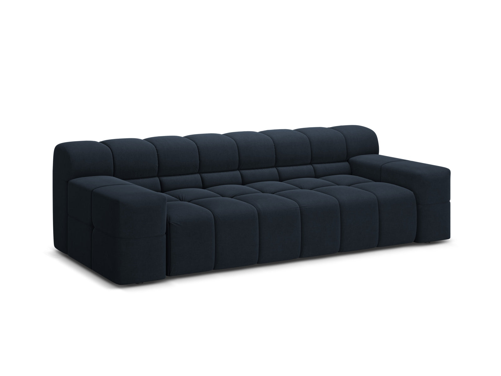 Elegantes 3-Sitzer Sofa Hawaii in Royalblau, stilvoll und modern, ideal für jedes Wohnzimmer, präsentiert von Cosmopolitan Design.