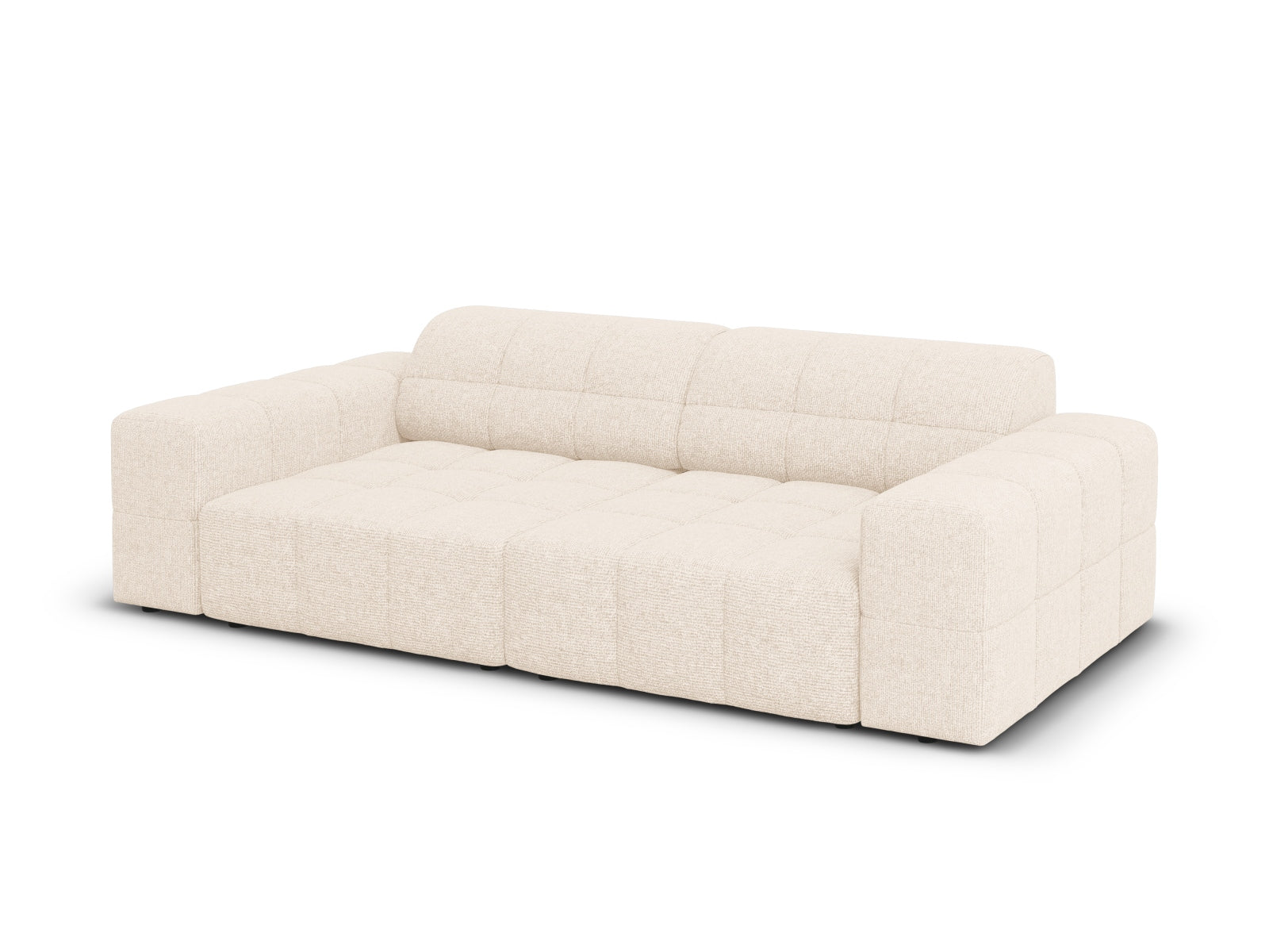 Modernes 3-Sitzer Sofa Chicago in sanftem Beige, perfekt für gemütliche Wohnzimmer. Stilvolles Möbelstück von Cosmopolitan Design.