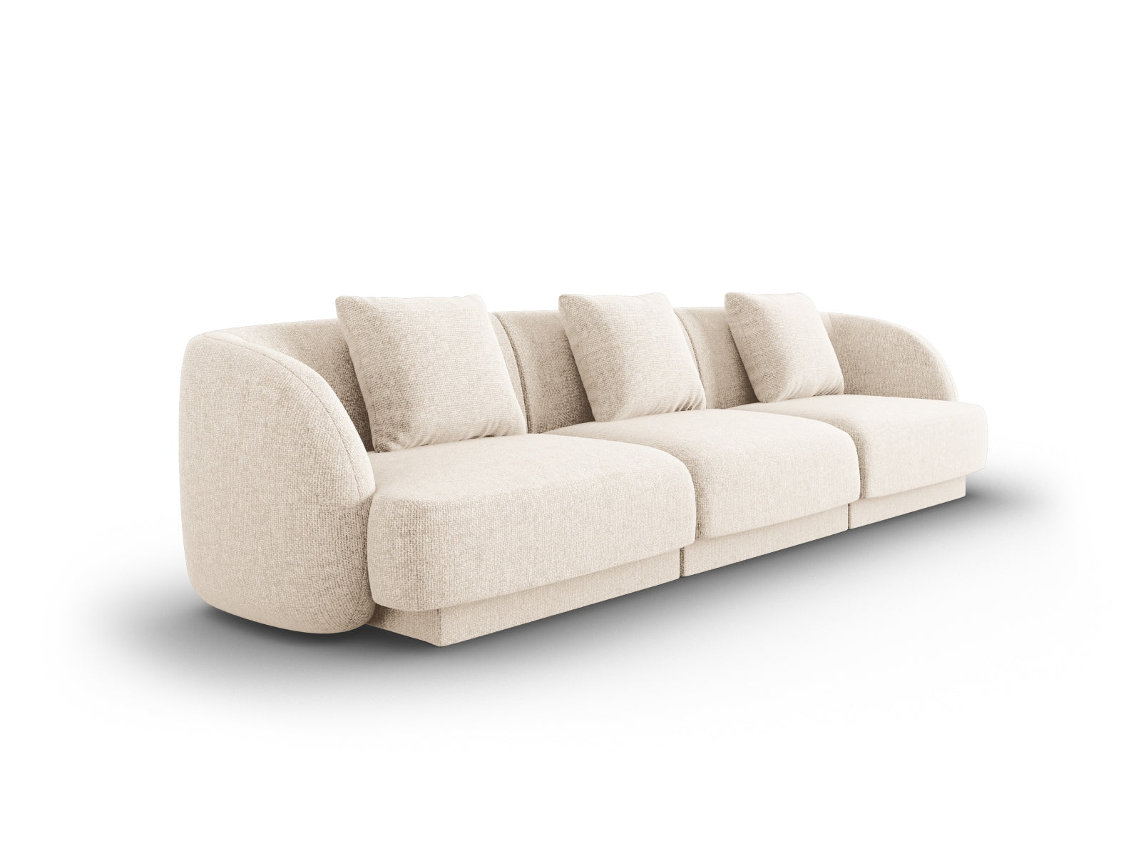 Elegantes Tulum 3-Sitzer Sofa in hellem Beige, ideal für stilvolle Wohnräume. Modernes Design von Cosmopolitan Design.