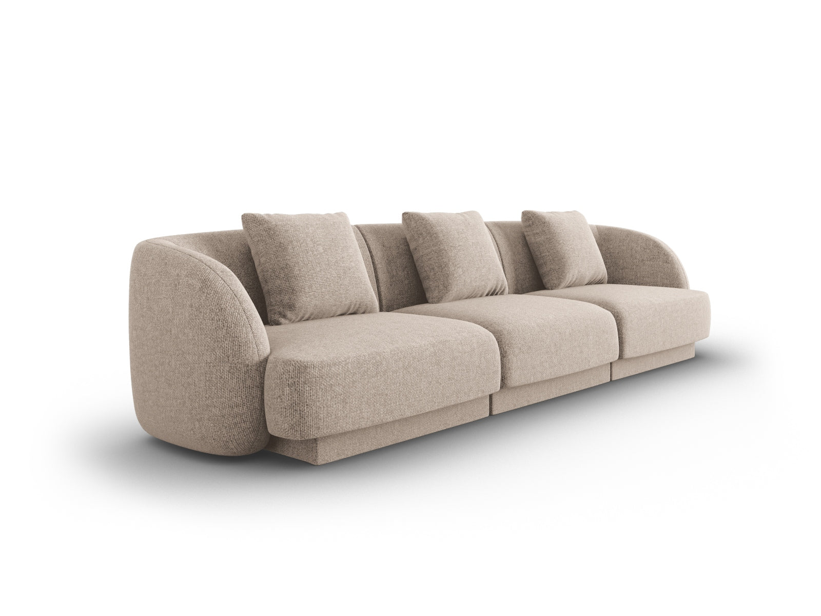 Beige Tulum 3-Sitzer Sofa von Cosmopolitan Design, stilvolles und modernes Möbelstück für Ihr Wohnzimmer, ideal für entspannte Stunden.