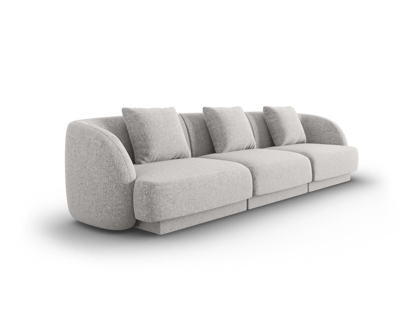 Elegantes Tulum 3-Sitzer Sofa in hellem Grau, ideal für stilvolle Wohnräume, präsentiert von Cosmopolitan Design.