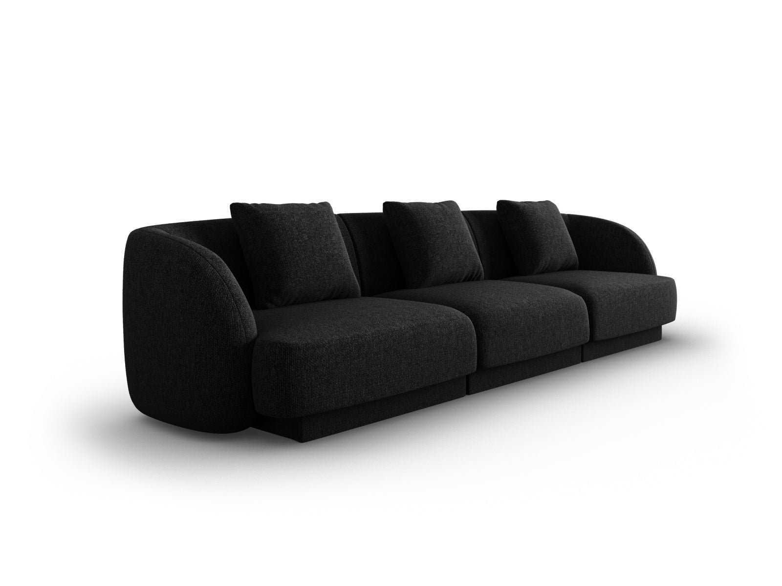 Elegantes Tulum 3-Sitzer Sofa in Schwarz, ideal für stilvolle Wohnräume. Hochwertiges Design von Cosmopolitan Design.