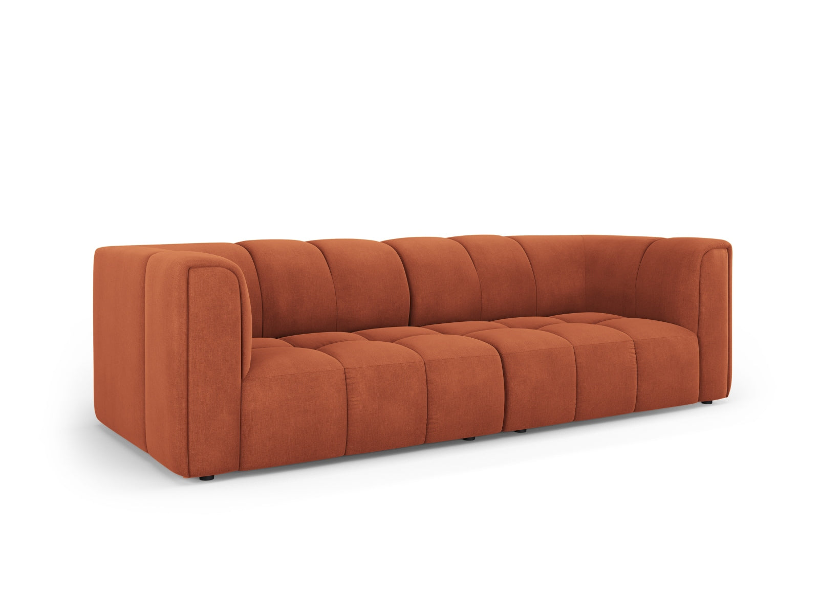 Modulares 3-Sitzer Sofa Moritz in lebhaftem Orange, stilvoll und modern, ideal für jedes Wohnzimmer, erhältlich bei KAQTU Design AG.