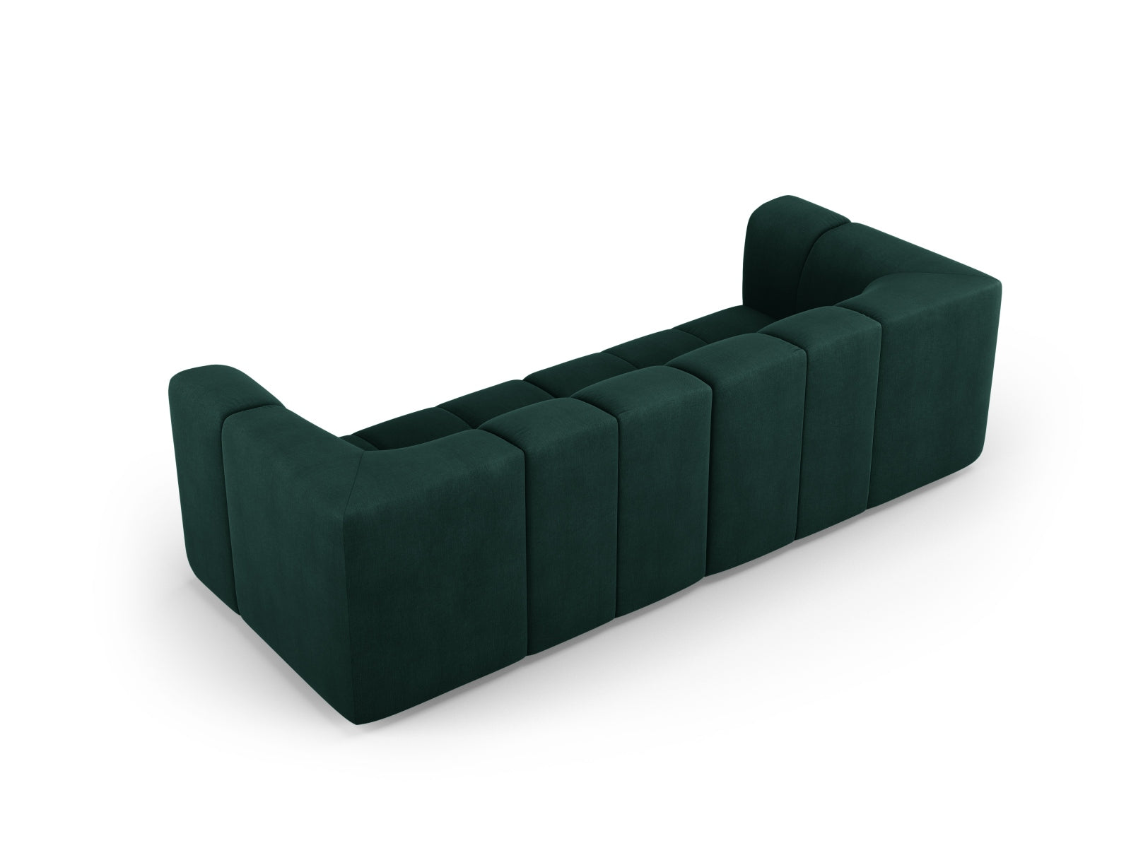Stilvolles 3-Sitzer Sofa Moritz in tiefem Flaschengrün, perfekt für zeitgemäße Wohnräume und gemütliche Abende.