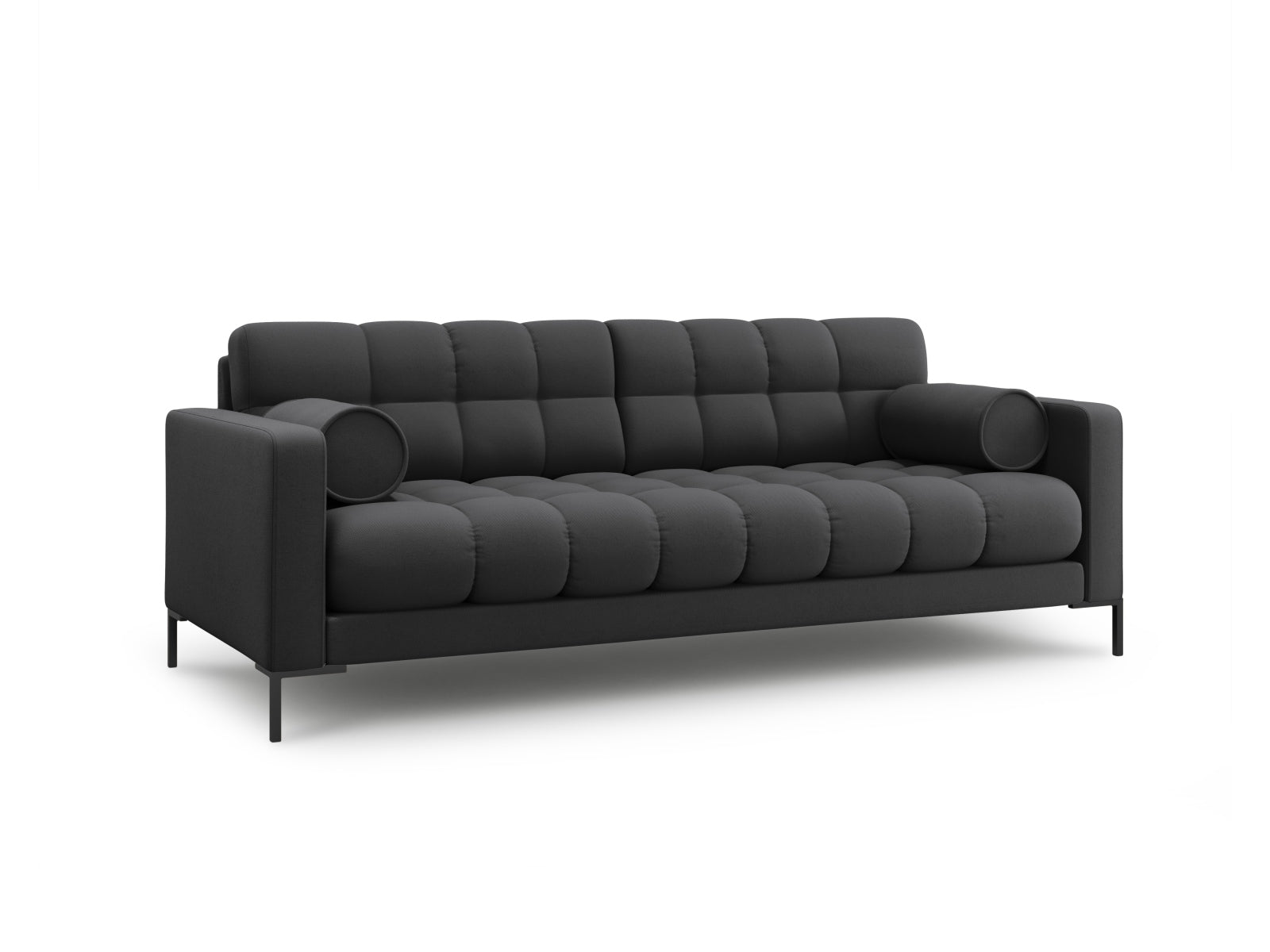 Modernes 3-Sitzer Sofa Bali in edlem Dunkelgrau, perfekt für gemütliche Stunden im Wohnzimmer, vereint Stil und Bequemlichkeit.