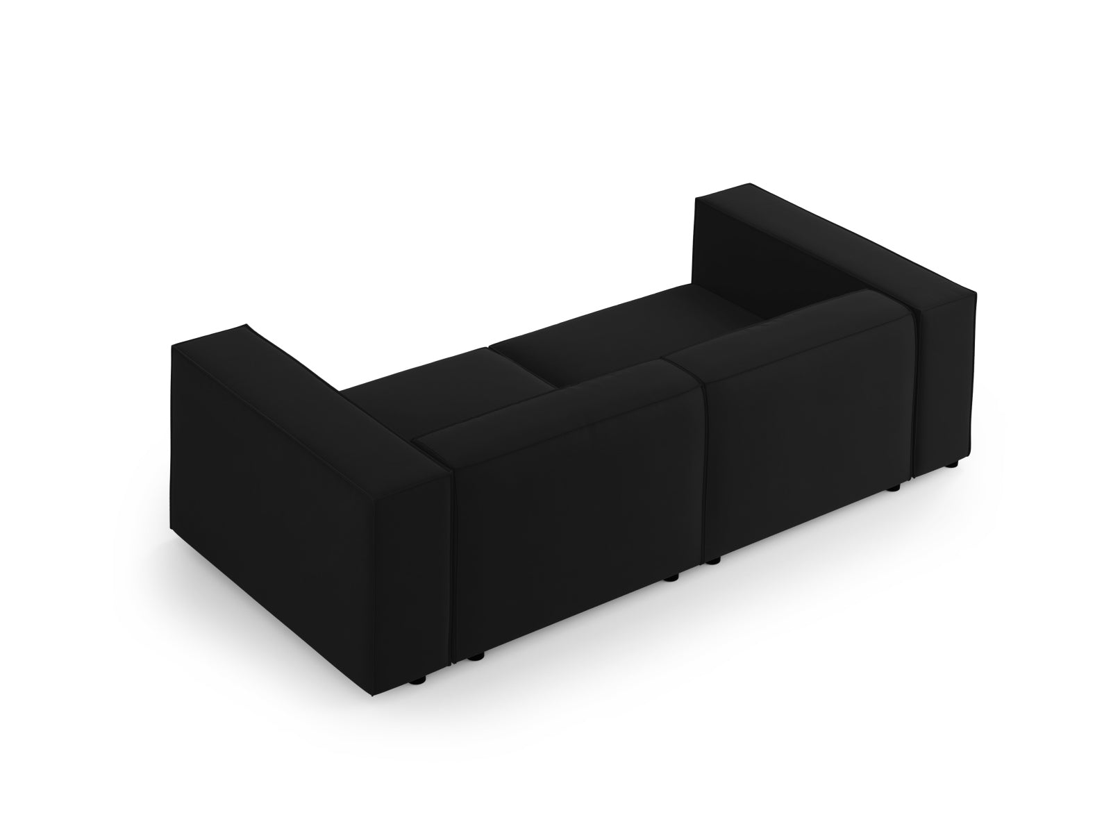 Arendal Velour Sofa 3 Sitzer in Black präsentiert im Onlineshop von KAQTU Design AG. 3er Sofa ist von Cosmopolitan Design
