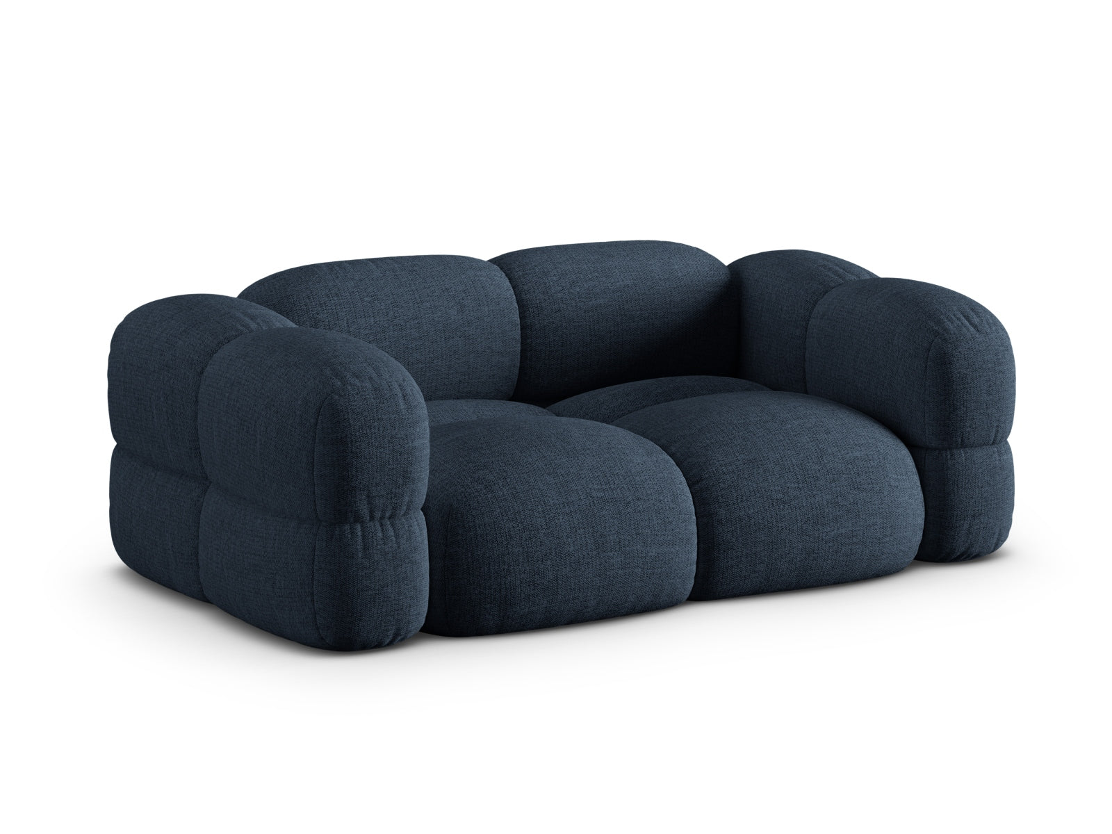Stilvolles 3-Sitzer Sofa Loretto in tiefem Blau, perfekt für moderne Wohnräume, entworfen von Cosmopolitan Design.