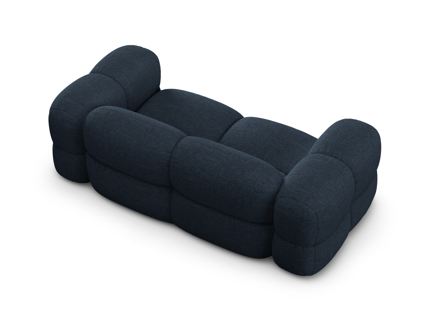 Stilvolles 3-Sitzer Sofa Loretto in lebhaftem Blau, perfekt für moderne Wohnräume, entworfen von Cosmopolitan Design.