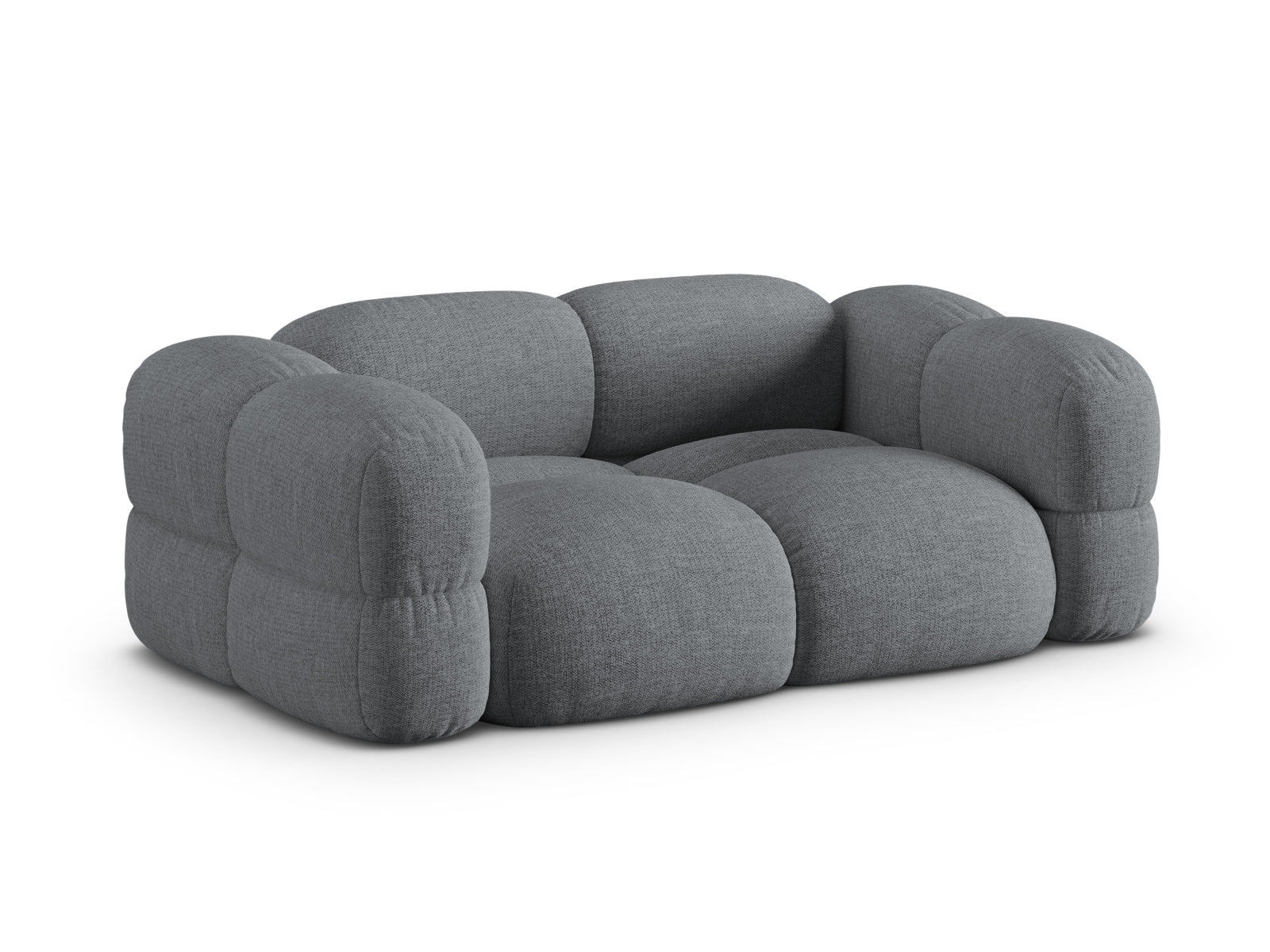 Modernes 3-Sitzer Sofa Loretto in Grau, perfekt für stilvolle Wohnräume, vereint Komfort und zeitgemäßes Design.