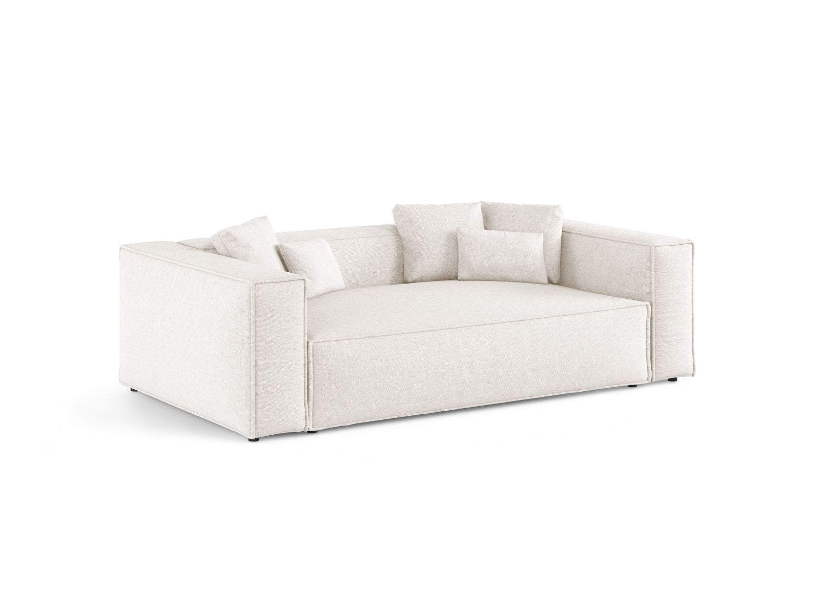 Elegantes 3-Sitzer Sofa Aveiro in sanftem Beige, ideal für stilvolle Wohnräume, erhältlich bei KAQTU Design AG.