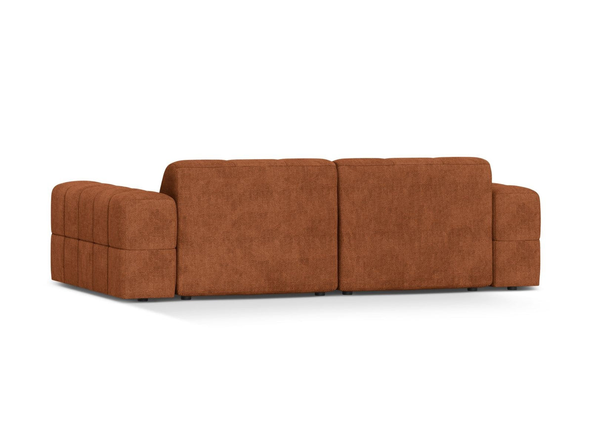 Cosmopolitan Design Chicago 3-Sitzer Sofa in Light Beige, Chenille-Stoff Eden, schwarze Kunststoffbeine, gerade Rückenlehne.