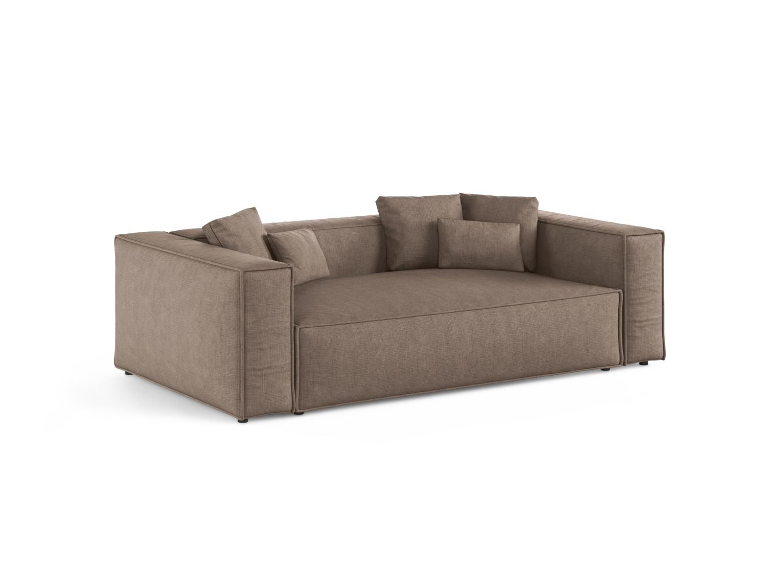 Elegantes 3-Sitzer Sofa Aveiro in stilvollem Cappuccino-Liberty, ideal für moderne Wohnräume, erhältlich bei KAQTU Design AG.