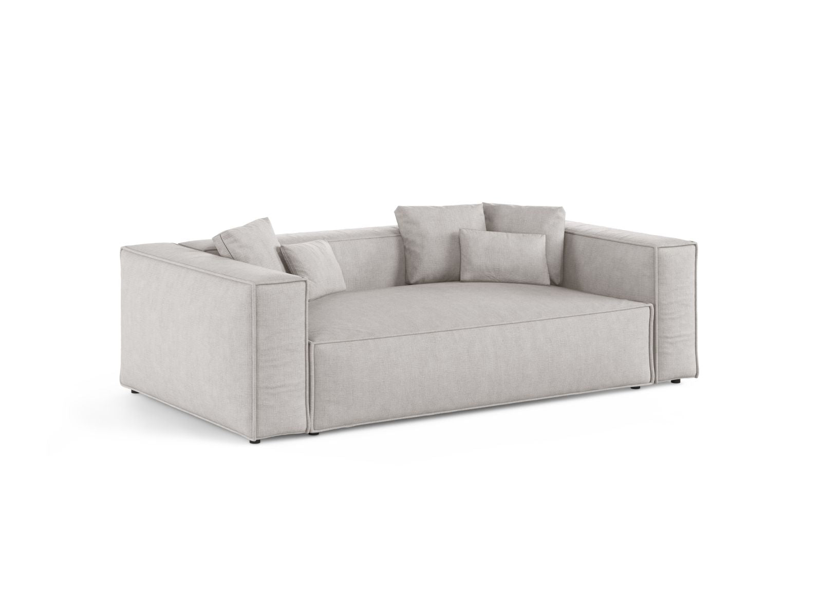 Elegantes 3-Sitzer Sofa Aveiro in hellem Grau, ideal für stilvolle Wohnräume, erhältlich bei KAQTU Design AG.