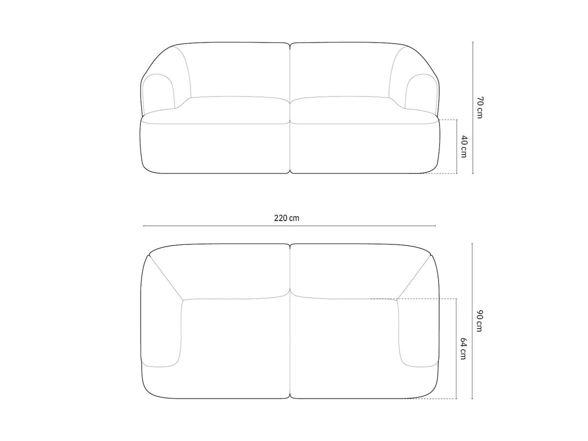 3-Sitzer Modular Sofa Campi in Ivory-Lincoln D präsentiert im Onlineshop von KAQTU Design AG. 3er Sofa ist von Cosmopolitan Design