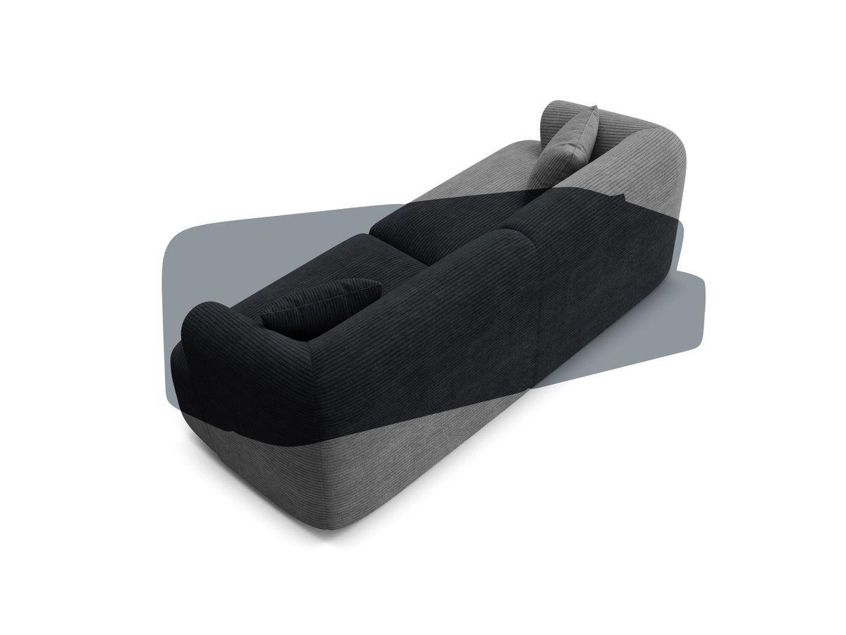 3-Sitzer Modular Sofa Campi in Black-Lincoln D präsentiert im Onlineshop von KAQTU Design AG. 3er Sofa ist von Cosmopolitan Design