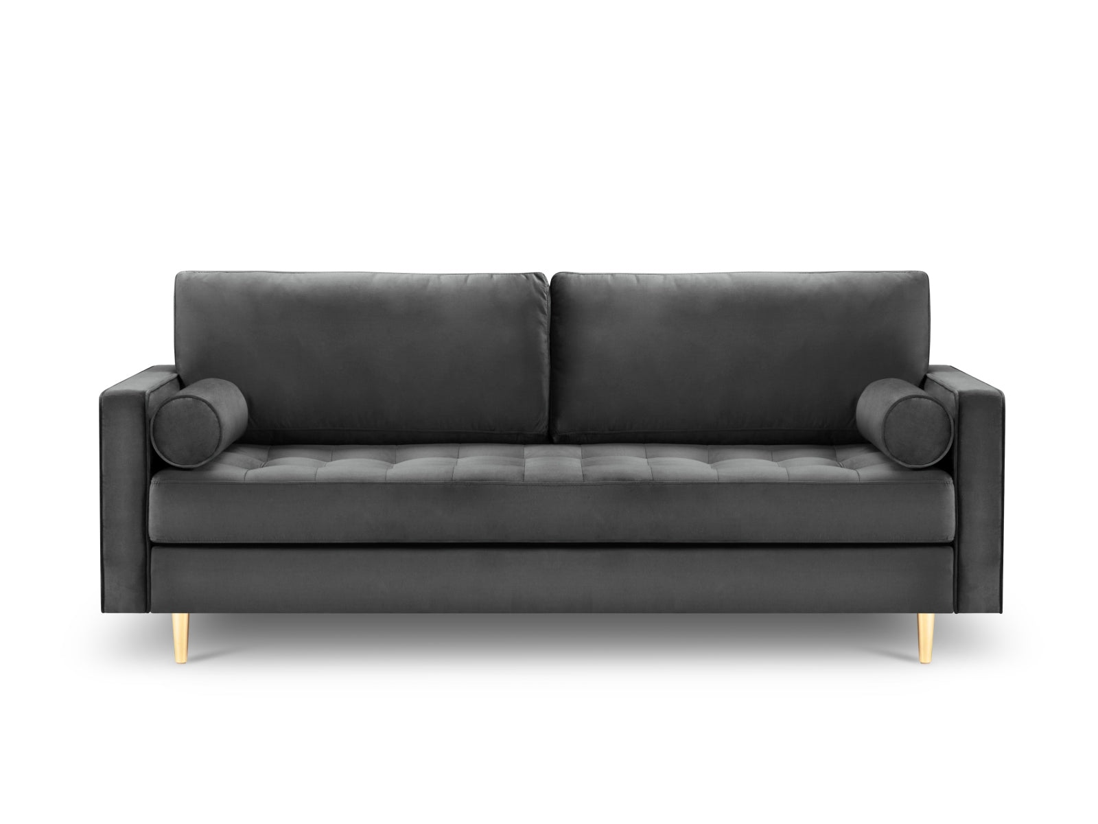 Modernes 3-Sitzer Sofa Aspen in edlem Dunkelgrau, perfekt für gemütliche Wohnräume, entworfen von Cosmopolitan Design.
