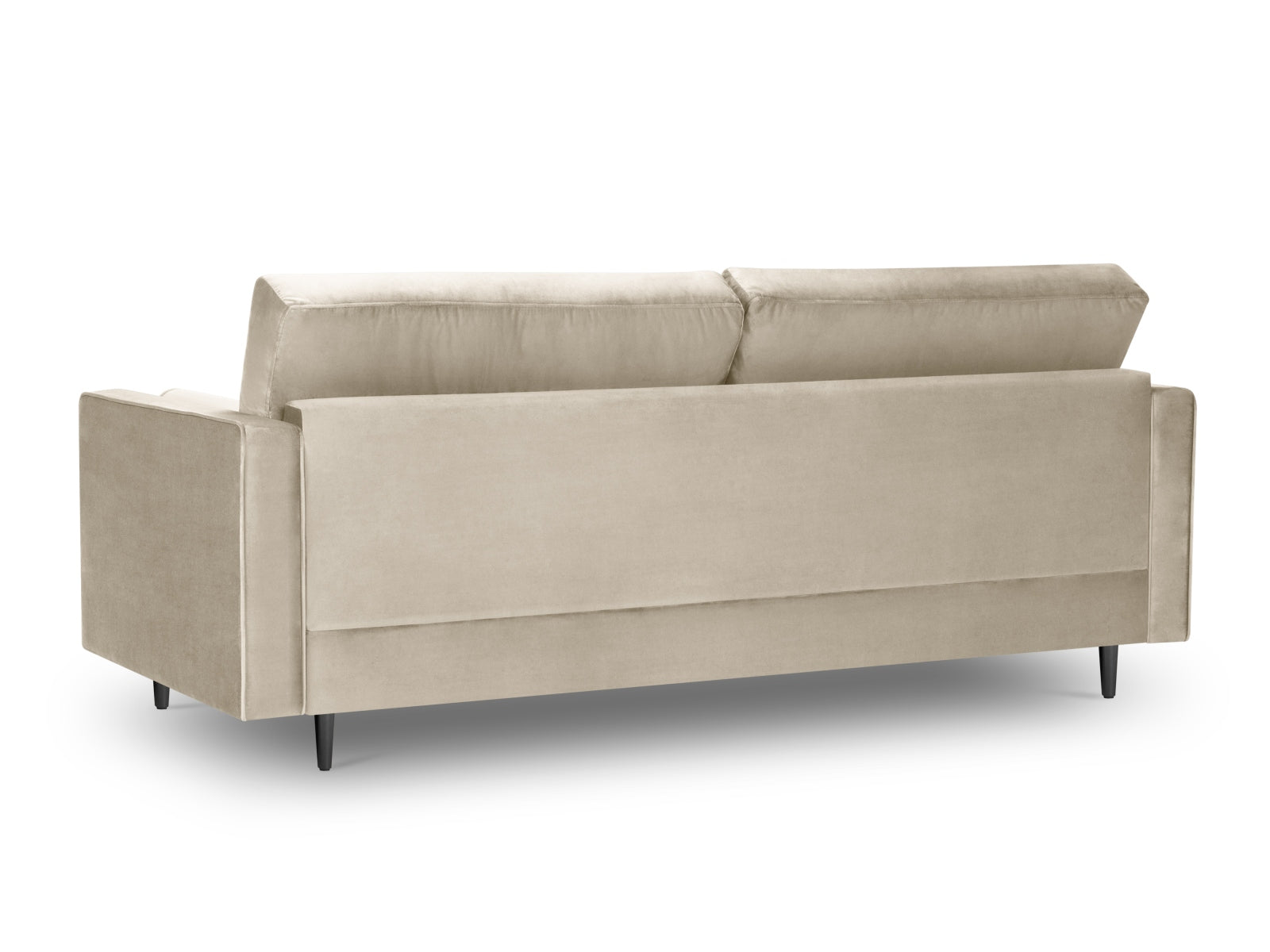 Modernes 3-Sitzer Sofa Aspen in edlem Dunkelbeige, perfekt für stilvolle Wohnzimmer, entworfen von Cosmopolitan Design.