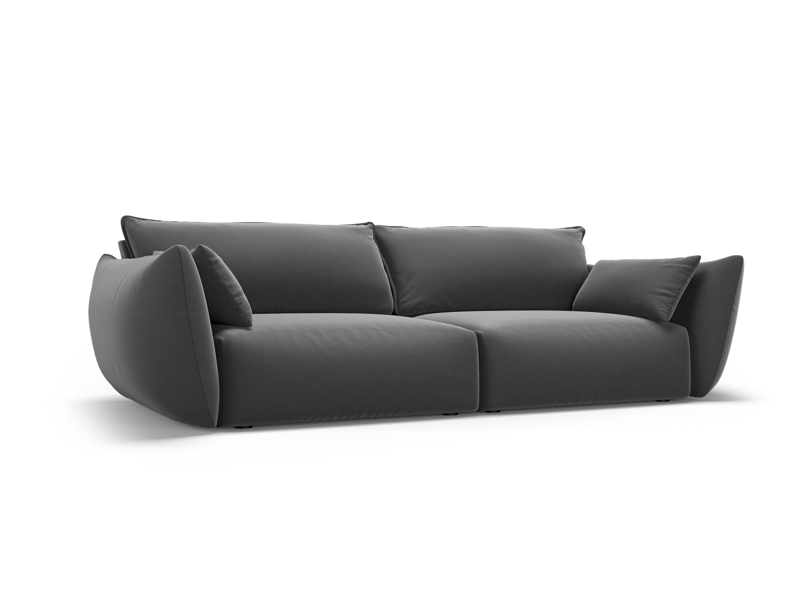 Elegantes 3-Sitzer Sofa Matera in Dunkelgrau, stilvoll und modern, ideal für jedes Wohnzimmer, erhältlich bei KAQTU Design AG.