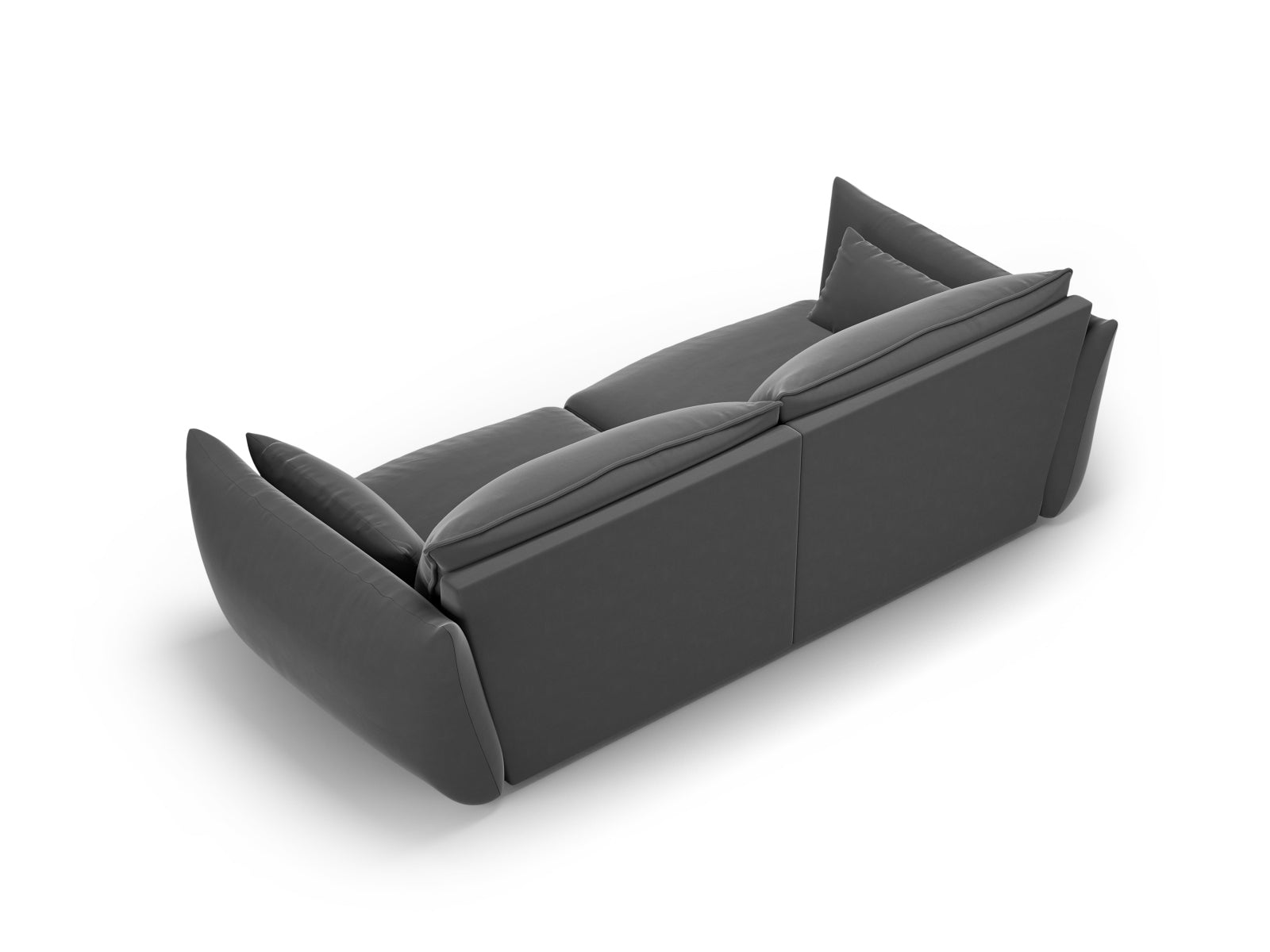 Elegantes 3-Sitzer Sofa Matera in zeitlosem Dunkelgrau, ideal für moderne Wohnkonzepte, vereint Komfort und stilvolles Design.