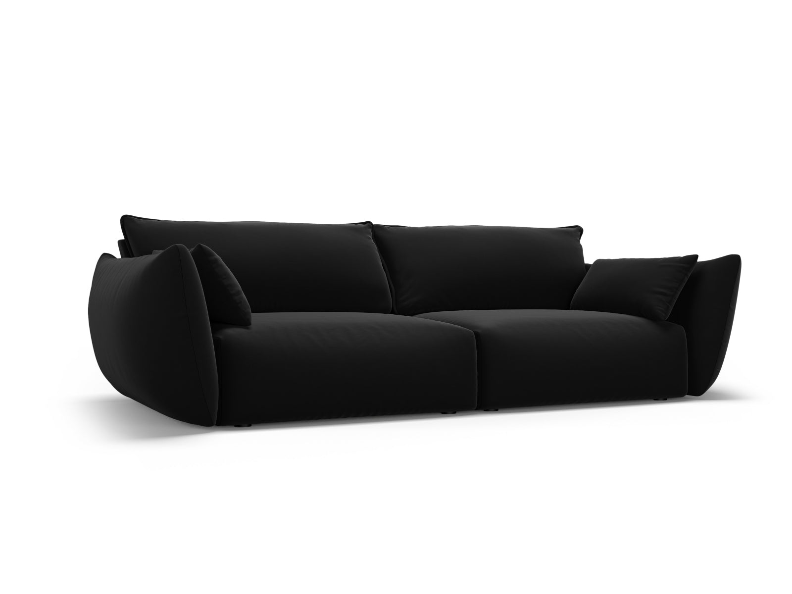Elegantes 3-Sitzer Sofa Matera in stilvollem Schwarz, ideal für moderne Wohnräume, präsentiert von Cosmopolitan Design.