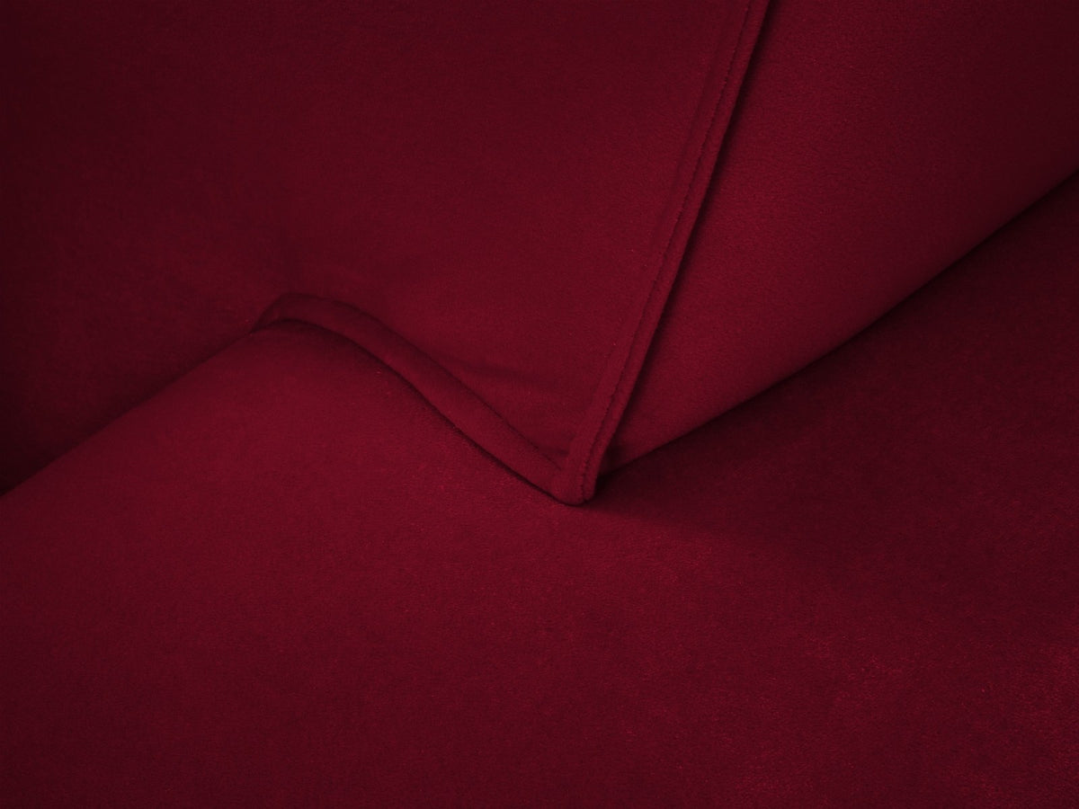 Dreisitzer-Sofa mit schwarzem Samtbezug (Salvador), Massivholzrahmen und schwarzen Kunststoffbeinen, Breite 232 cm.