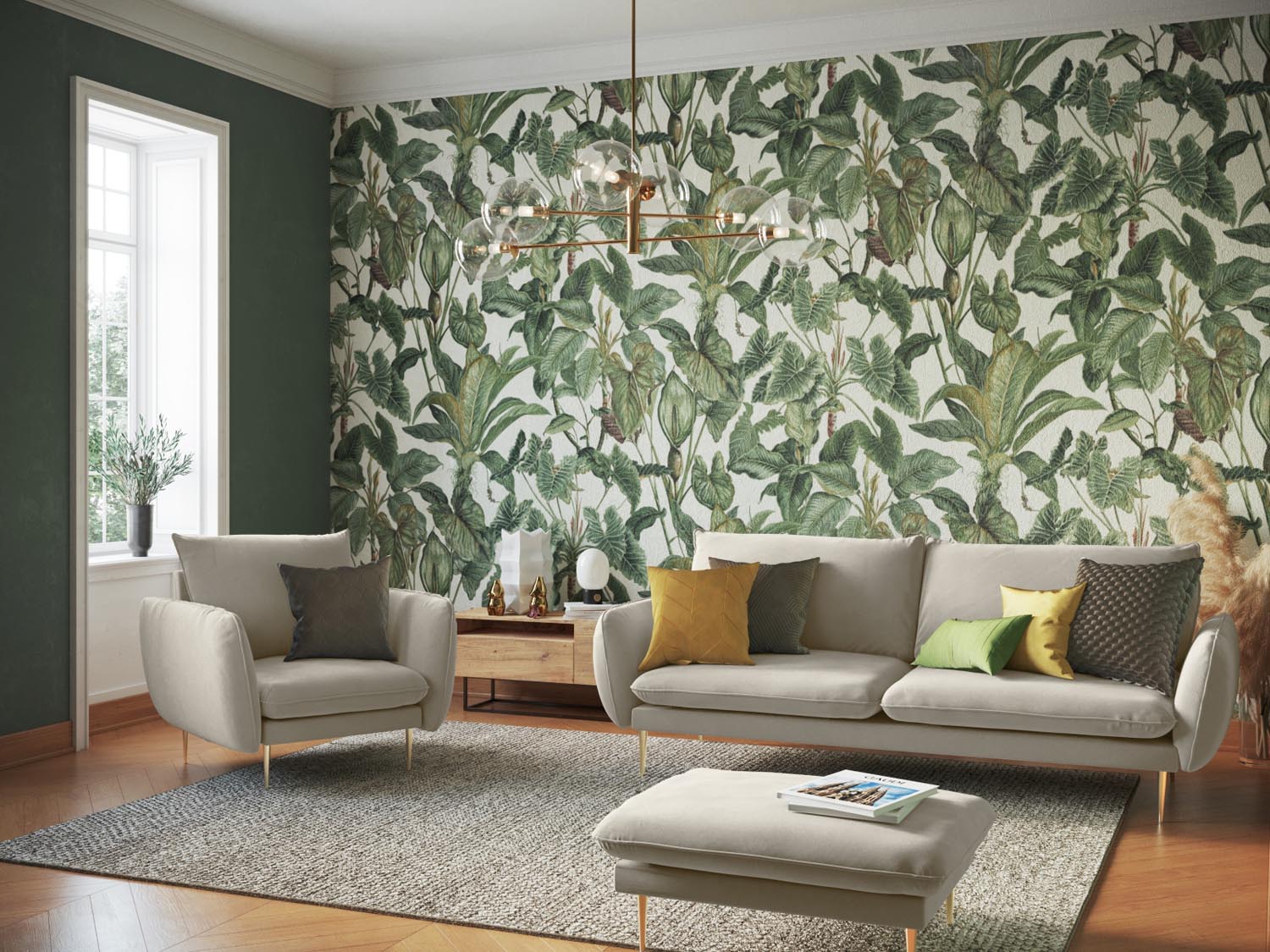 Elegantes 3-Sitzer Sofa in Velours von Cosmopolitan Design. Ideal für kleine Räume, bietet hohen Komfort und stilvolles Design.