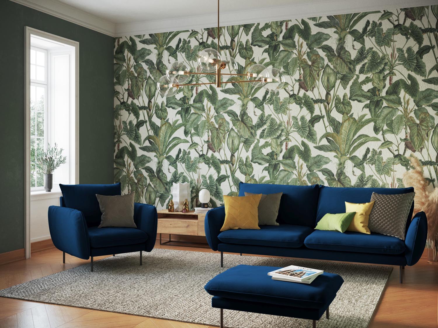 Elegantes 3-Sitzer Sofa in Velours von Cosmopolitan Design. Ideal für kleine Räume, bietet hohen Komfort und stilvolles Design.