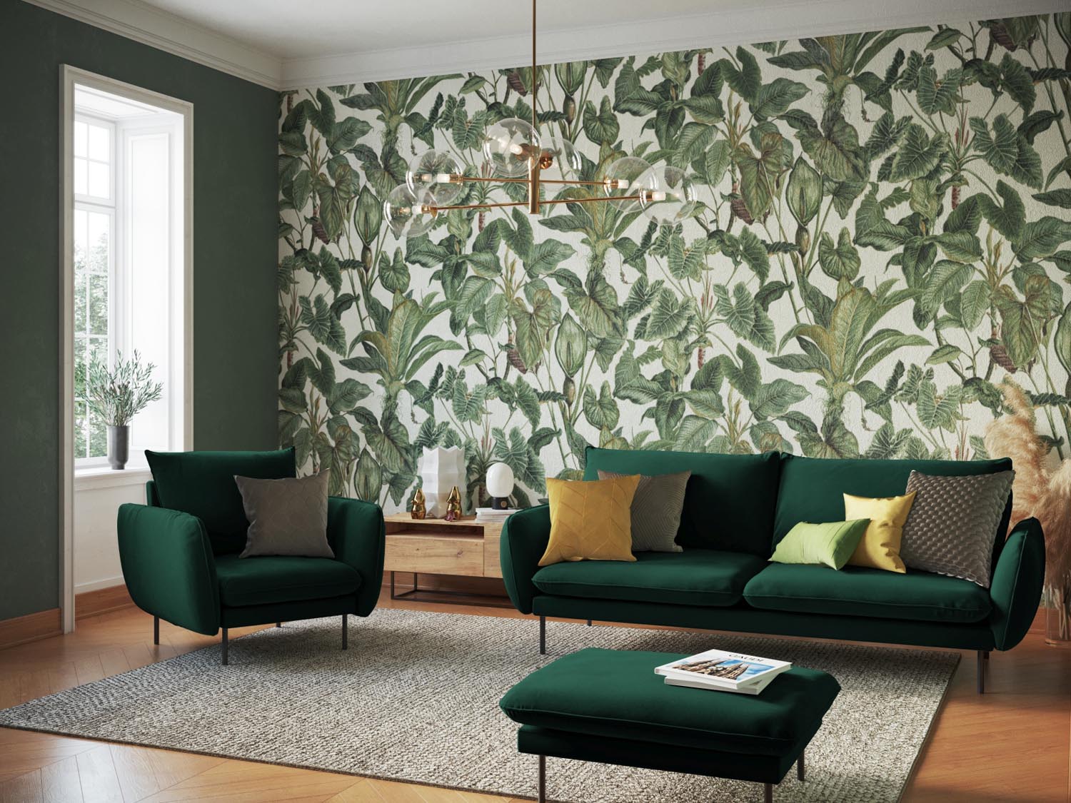 Elegantes 3-Sitzer Sofa in Velours, ideal für kleine Räume. Hochwertige Materialien und hoher Komfort für Ihr Zuhause.