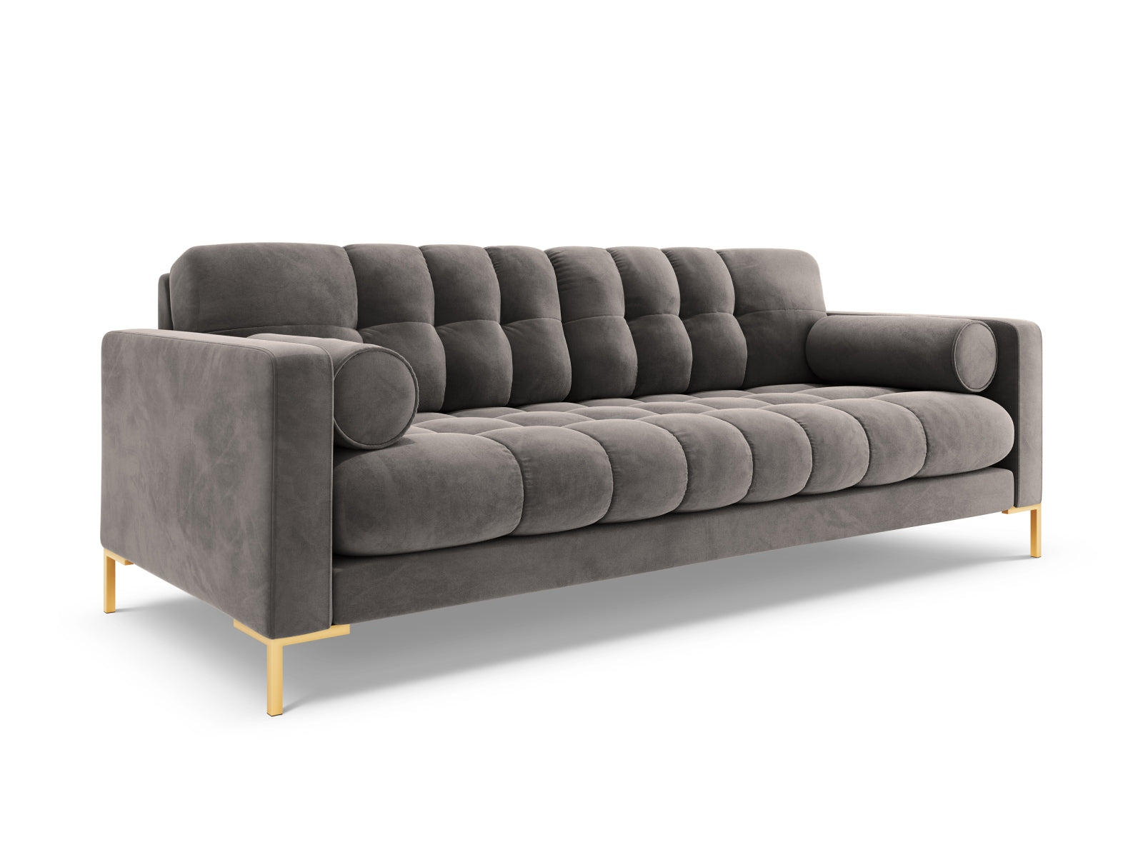 Elegantes 3-Sitzer Sofa Bali in sanftem Light Grey-Bluvel, ideal für stilvolle Wohnräume und entspannte Stunden von Cosmopolitan Design.